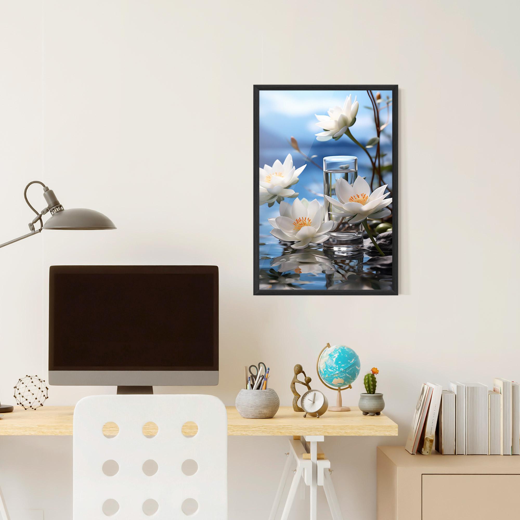 Gerahmte Poster Flower Water Glass mockup 6