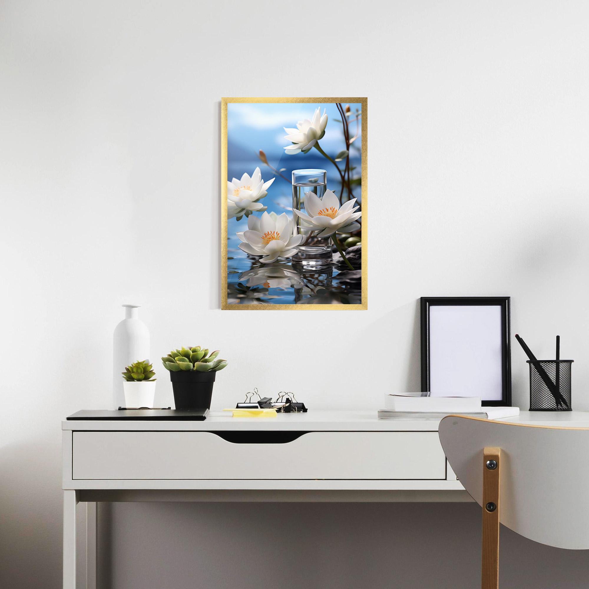 Gerahmte Poster Flower Water Glass mockup 7
