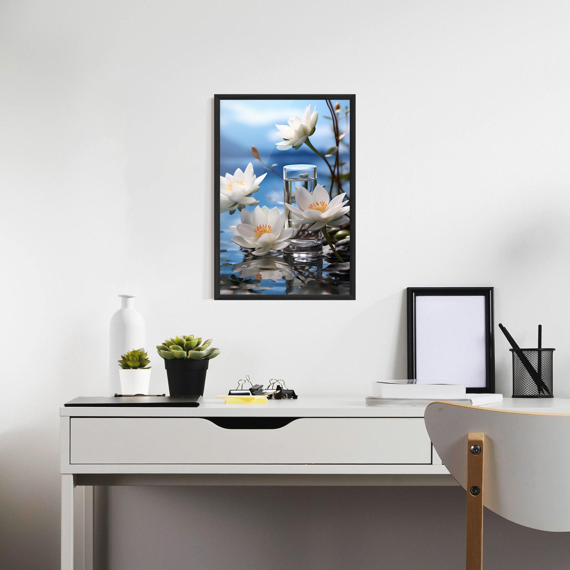 Gerahmte Poster Flower Water Glass mockup 7