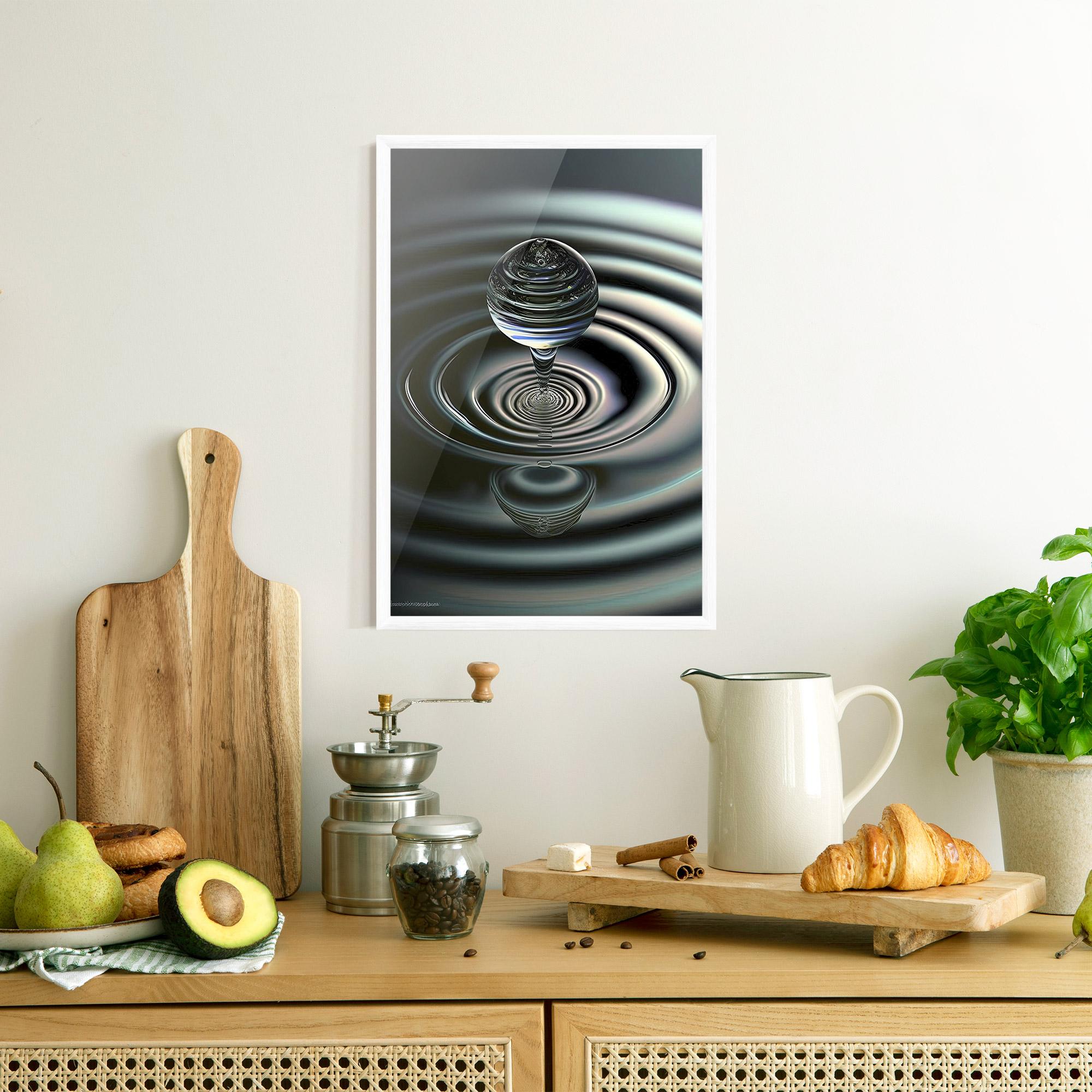 Gerahmte Poster Beautiful Water Drop mockup 8