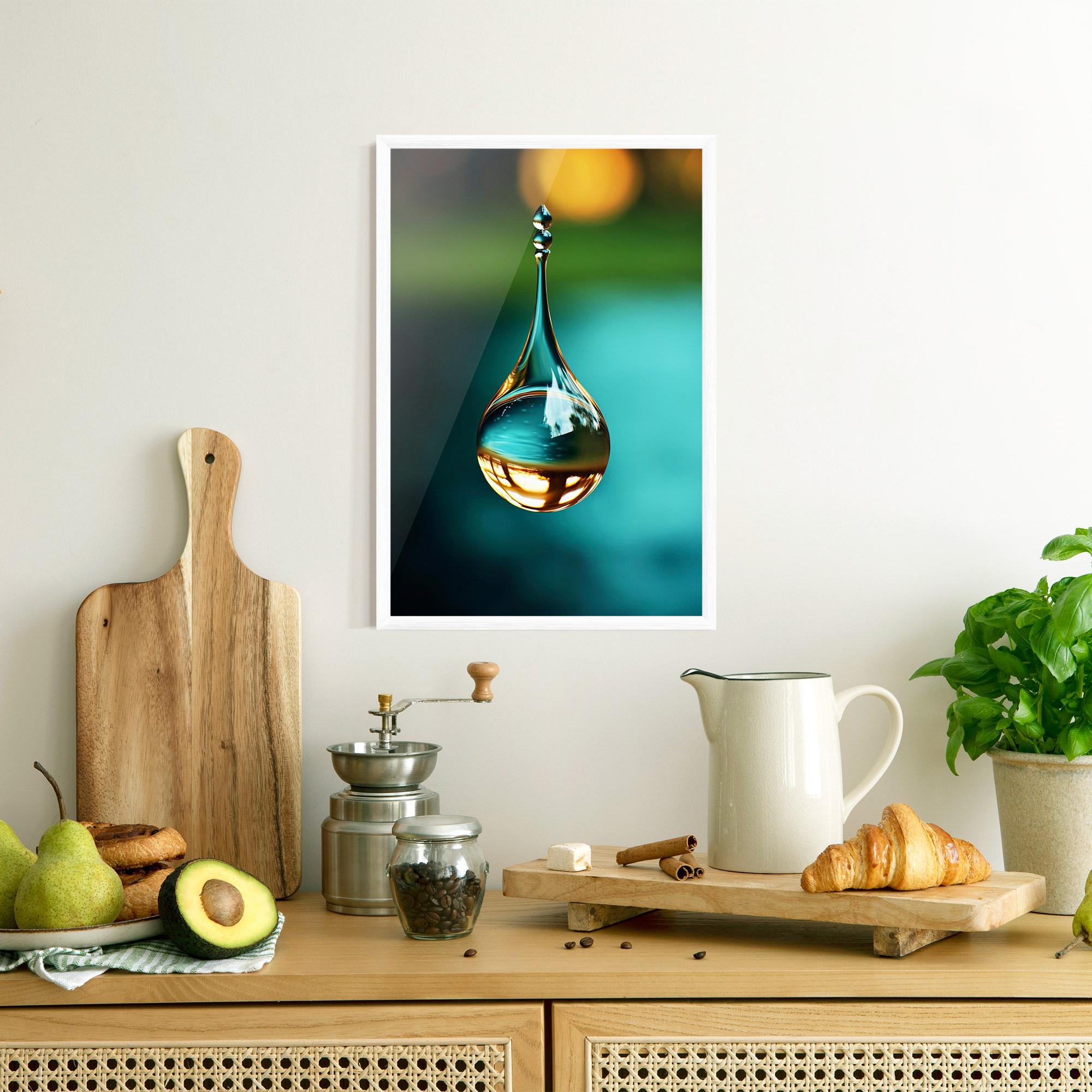 Gerahmte Poster Big Green Drop mockup 8