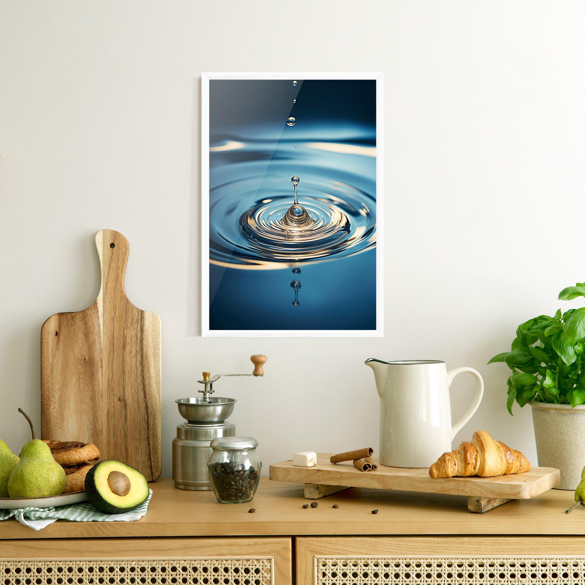 Gerahmte Poster Cream Water Drop mockup 8
