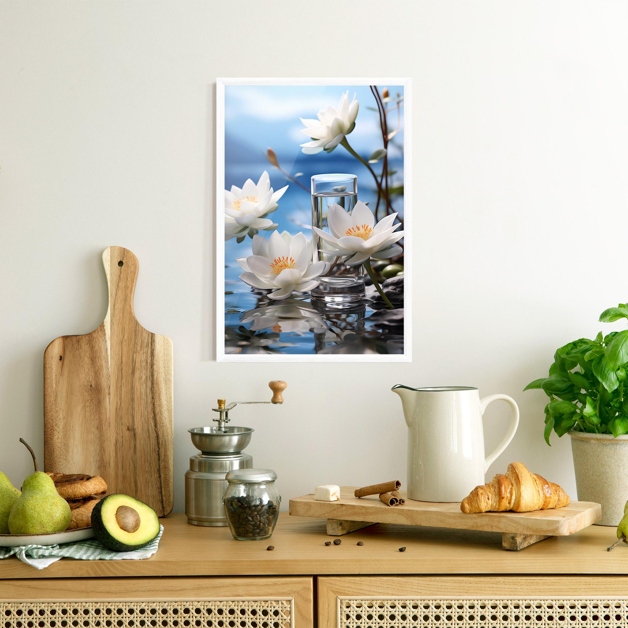 Gerahmte Poster Flower Water Glass mockup 8