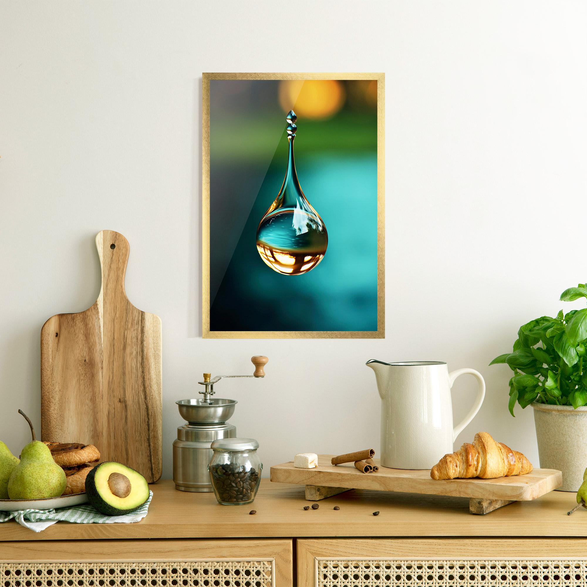 Gerahmte Poster Big Green Drop mockup 8