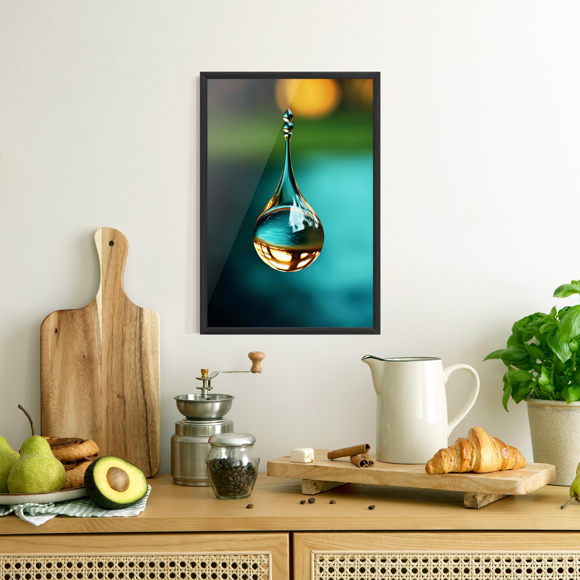 Gerahmte Poster Big Green Drop mockup 8