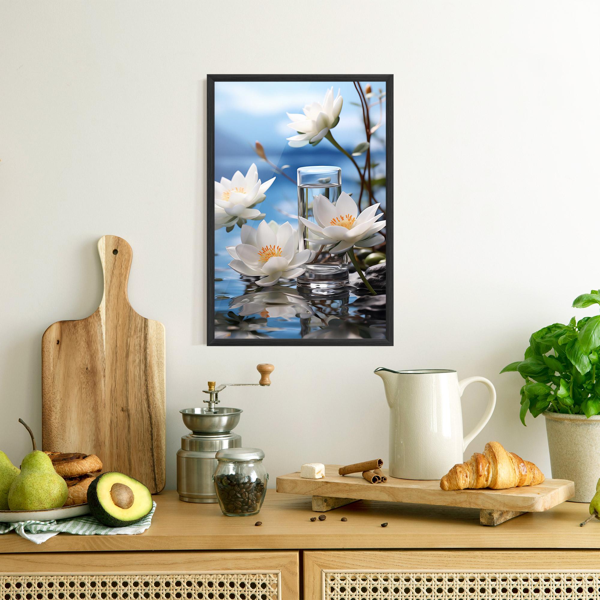 Gerahmte Poster Flower Water Glass mockup 8