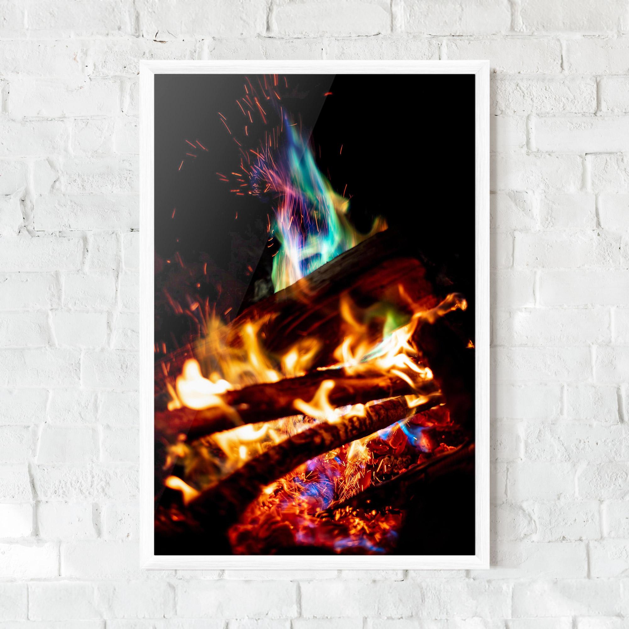 Gerahmte Poster Blue Green Fire mockup 0