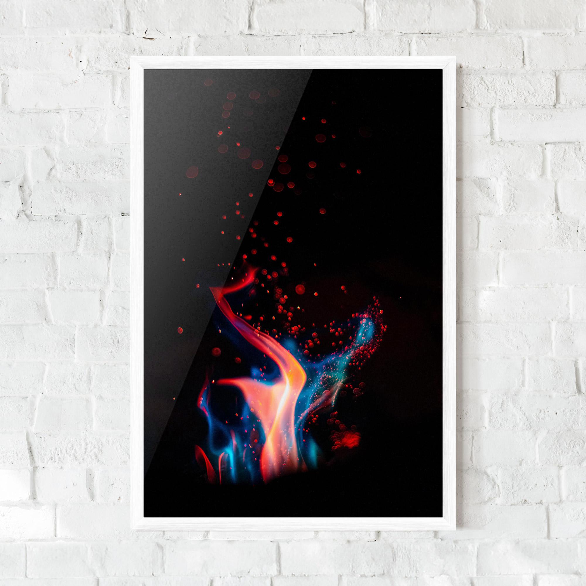 Gerahmte Poster Blue Pink Fire mockup 0
