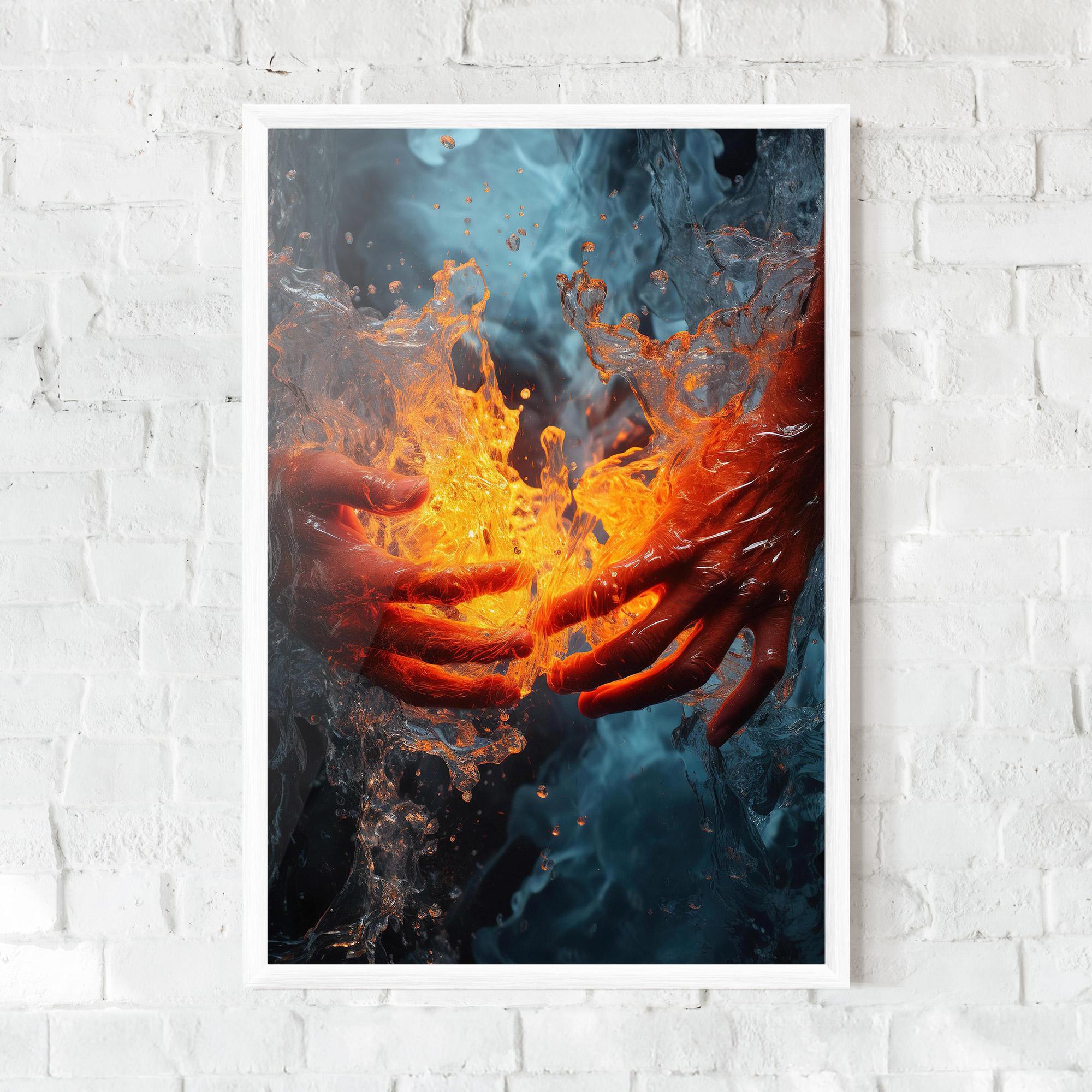 Gerahmte Poster Fire Water mockup 0