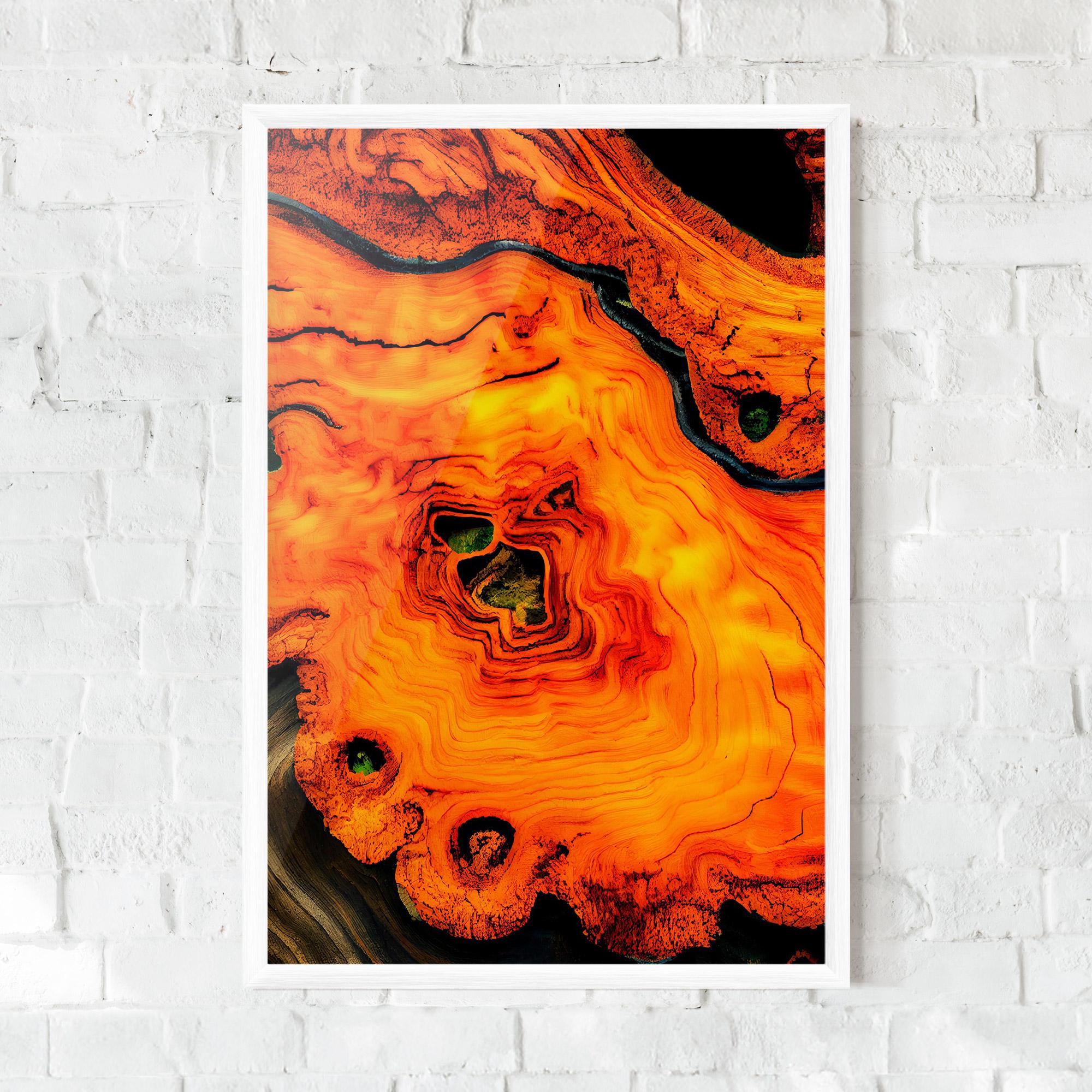 Gerahmte Poster Fire Wood Texture mockup 0