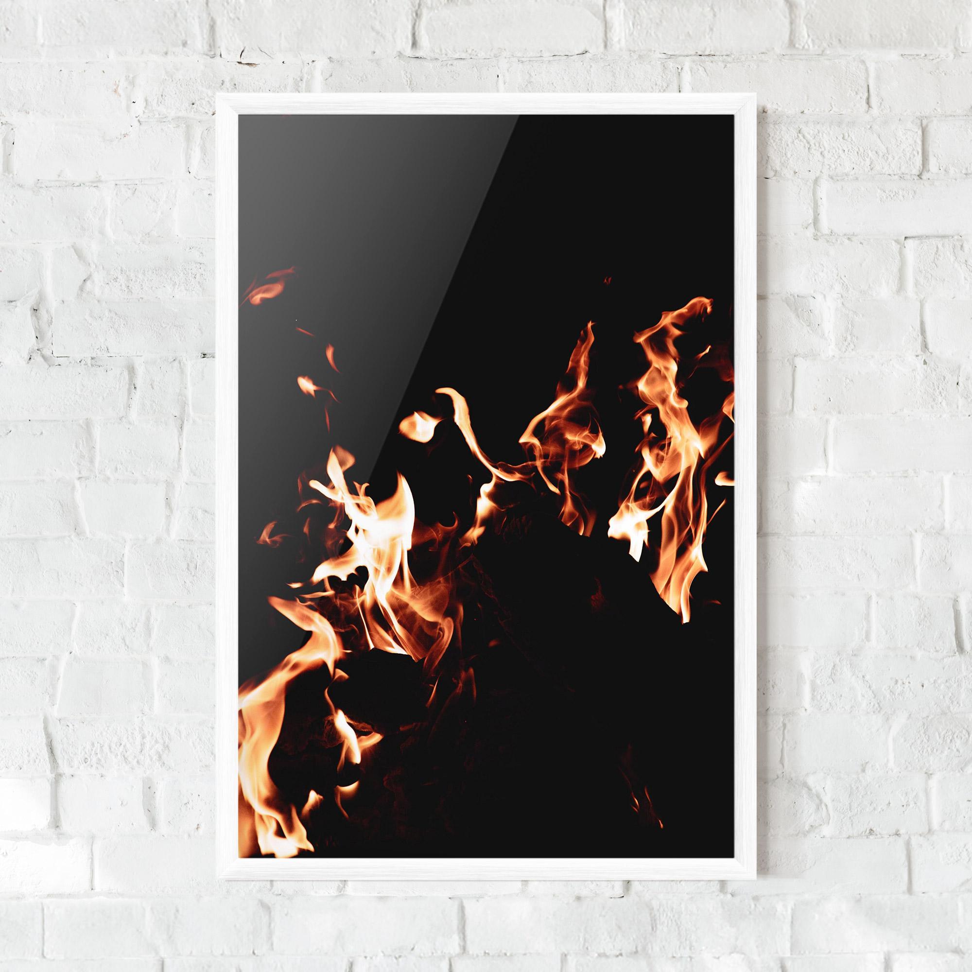 Gerahmte Poster Red Grey Fire mockup 0