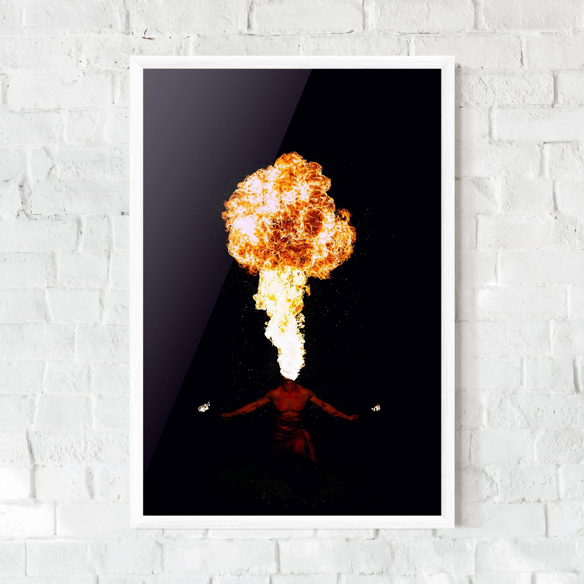 Gerahmte Poster Spitting Fire mockup 0