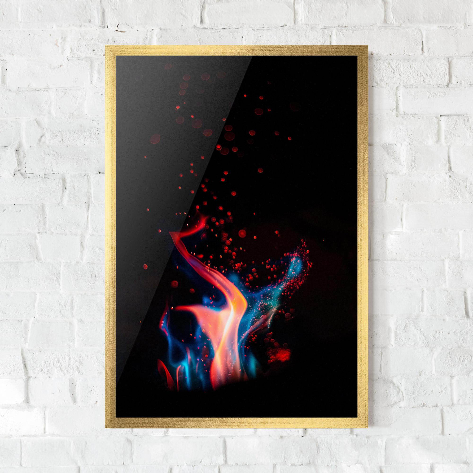 Gerahmte Poster Blue Pink Fire mockup 0