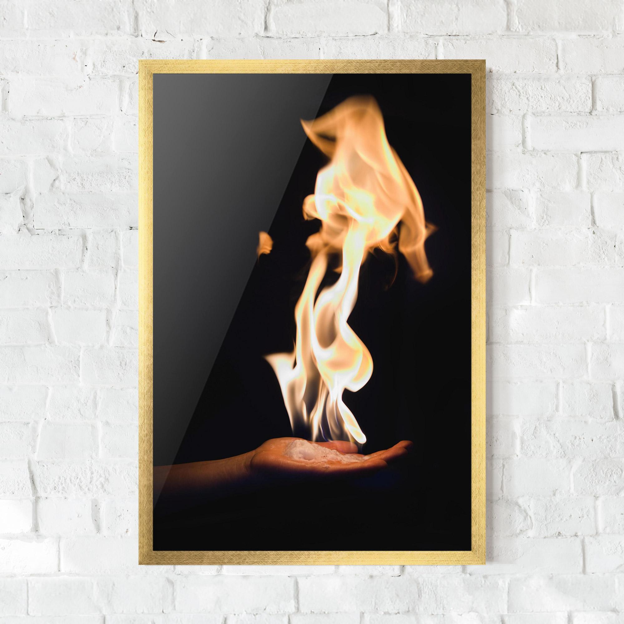 Gerahmte Poster Fire Palm mockup 0