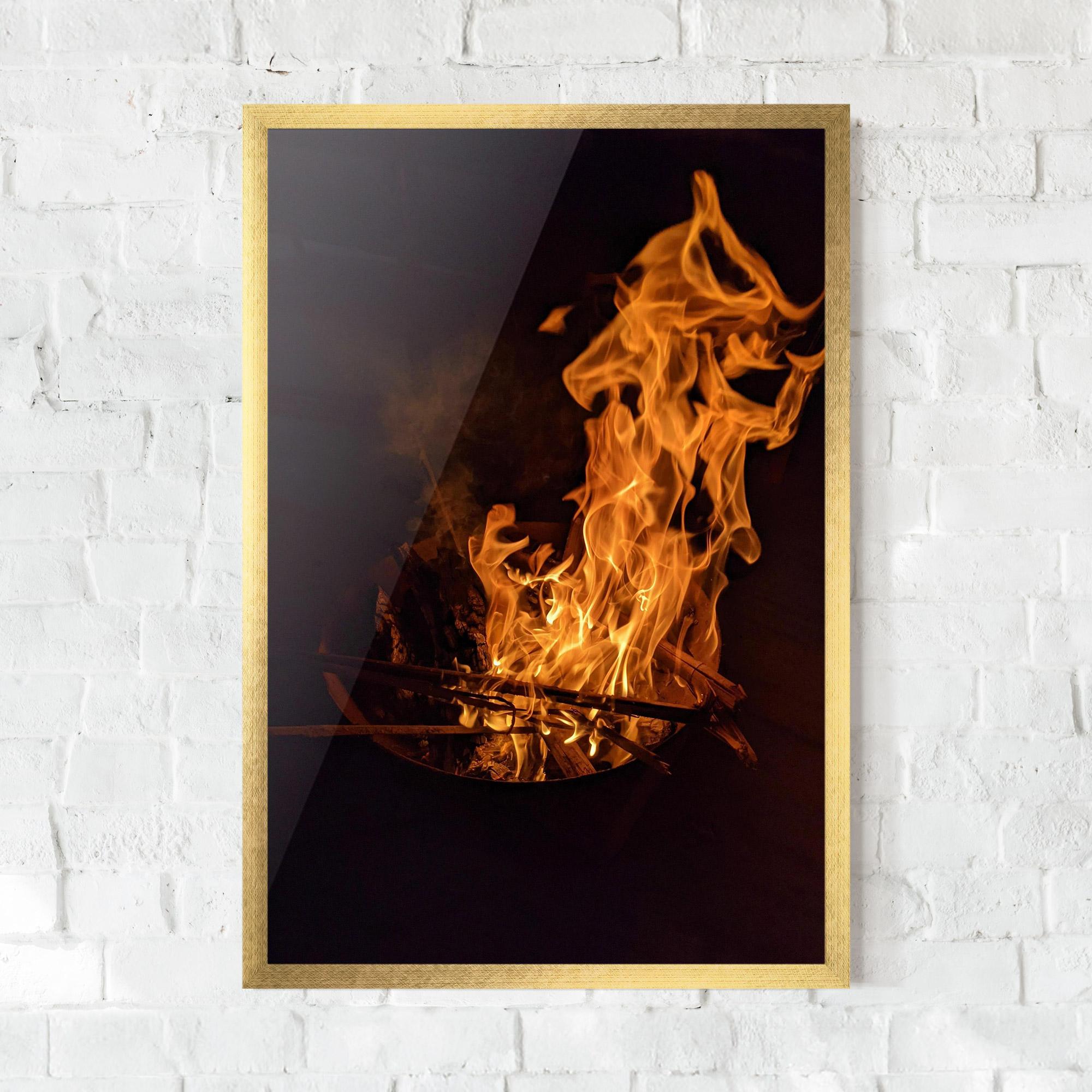 Gerahmte Poster Fire Smoke mockup 0