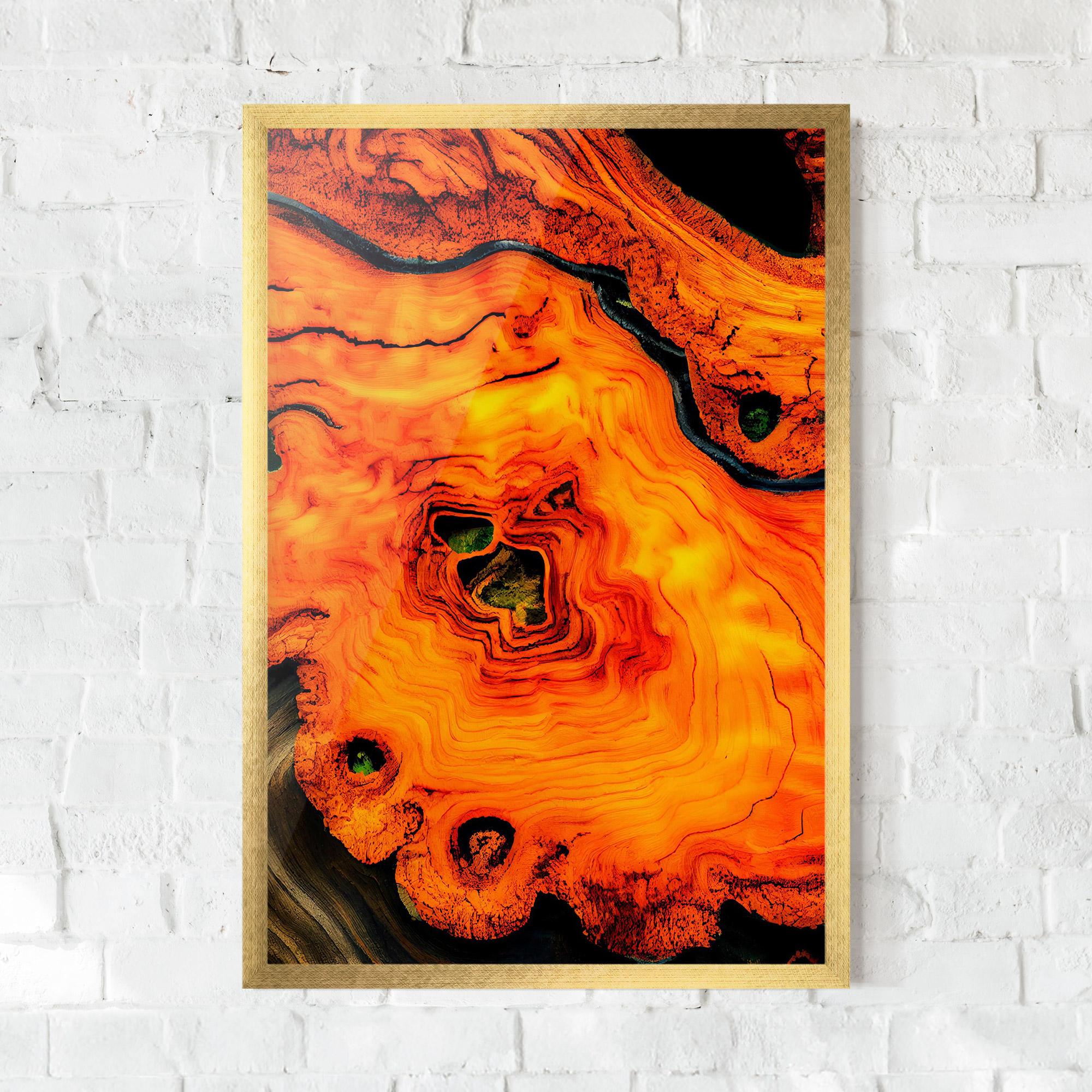 Gerahmte Poster Fire Wood Texture mockup 0