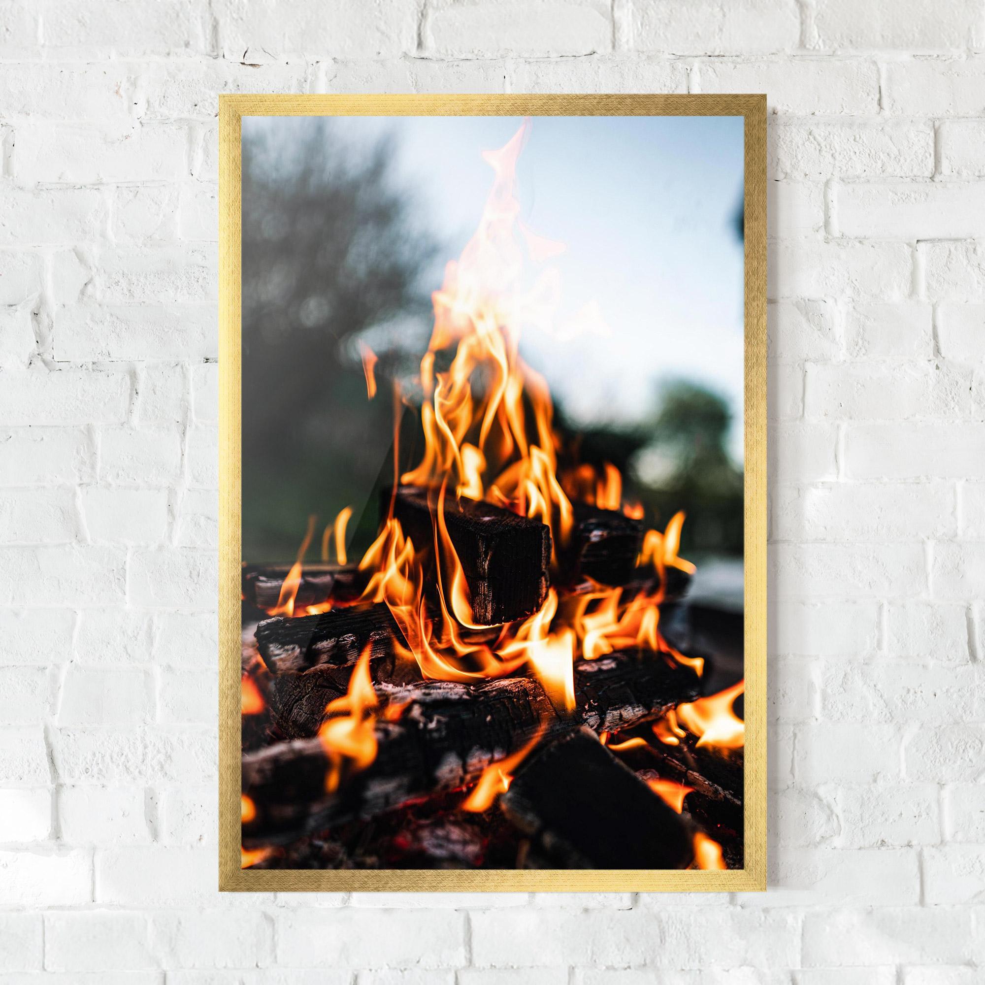 Gerahmte Poster Marshmallows Fire mockup 0