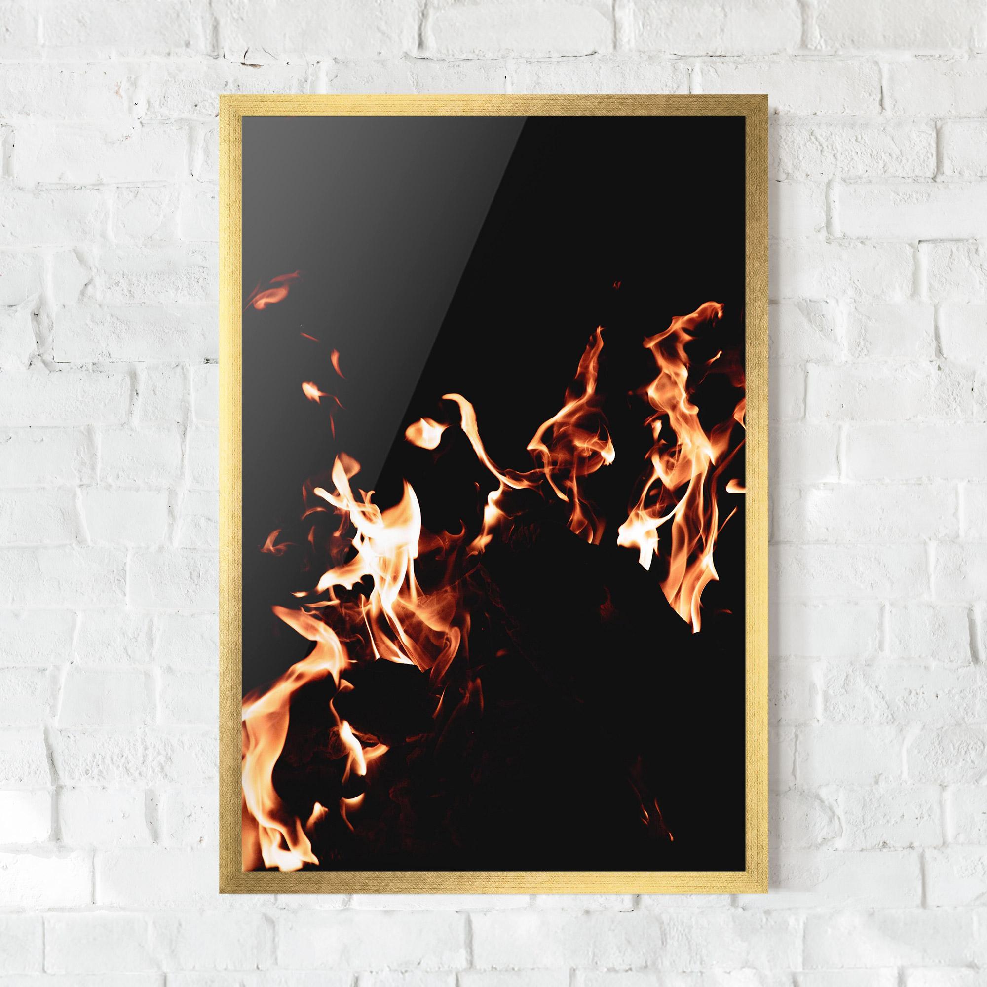 Gerahmte Poster Red Grey Fire mockup 0