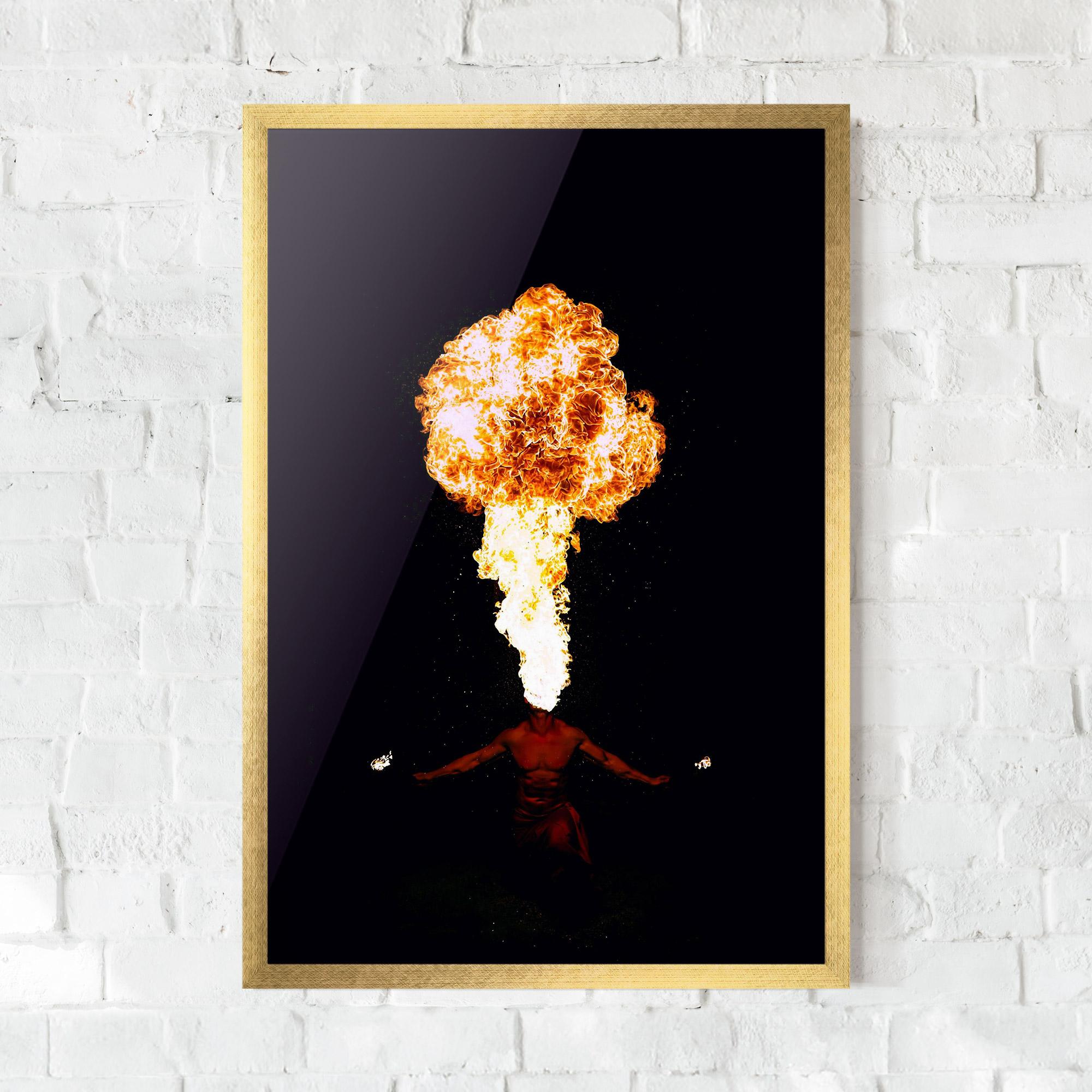 Gerahmte Poster Spitting Fire mockup 0
