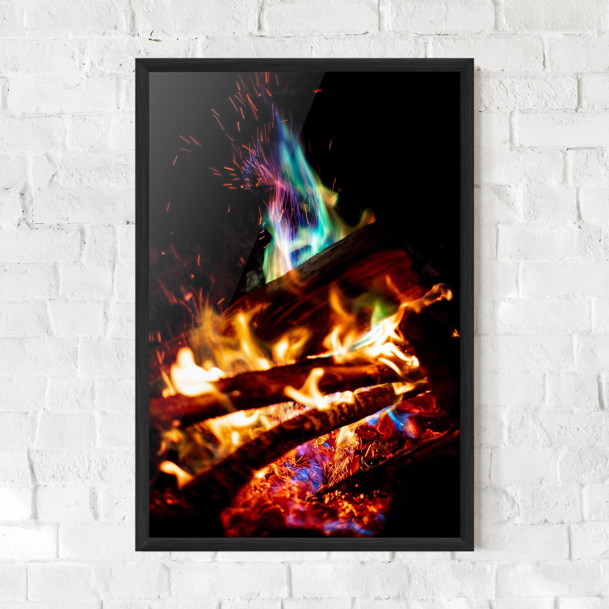 Gerahmte Poster Blue Green Fire mockup 0