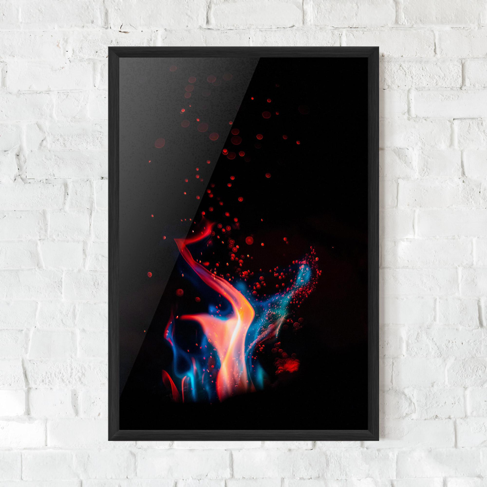 Gerahmte Poster Blue Pink Fire mockup 0