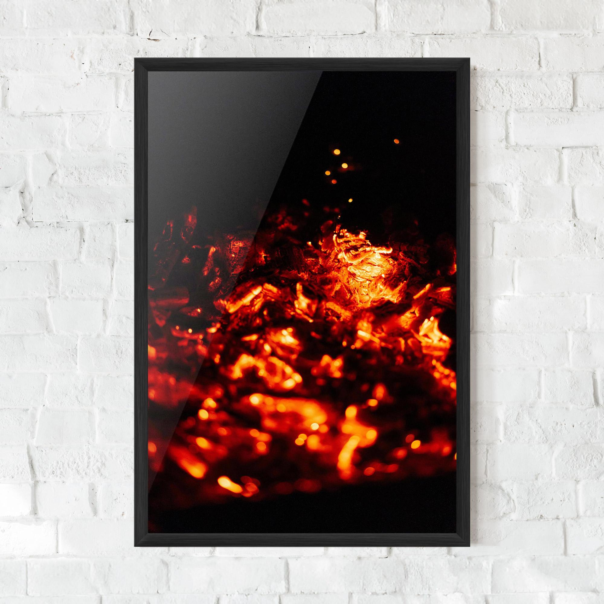 Gerahmte Poster Fire Coal mockup 0