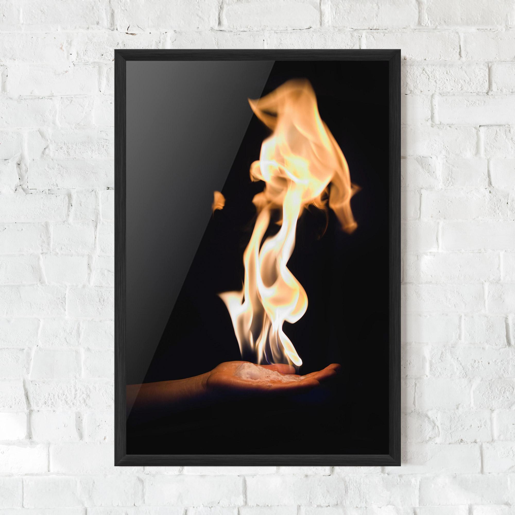 Gerahmte Poster Fire Palm mockup 0