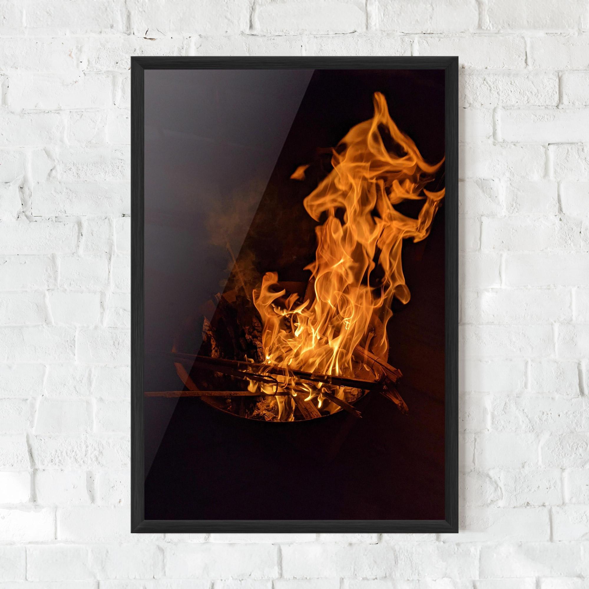 Gerahmte Poster Fire Smoke mockup 0