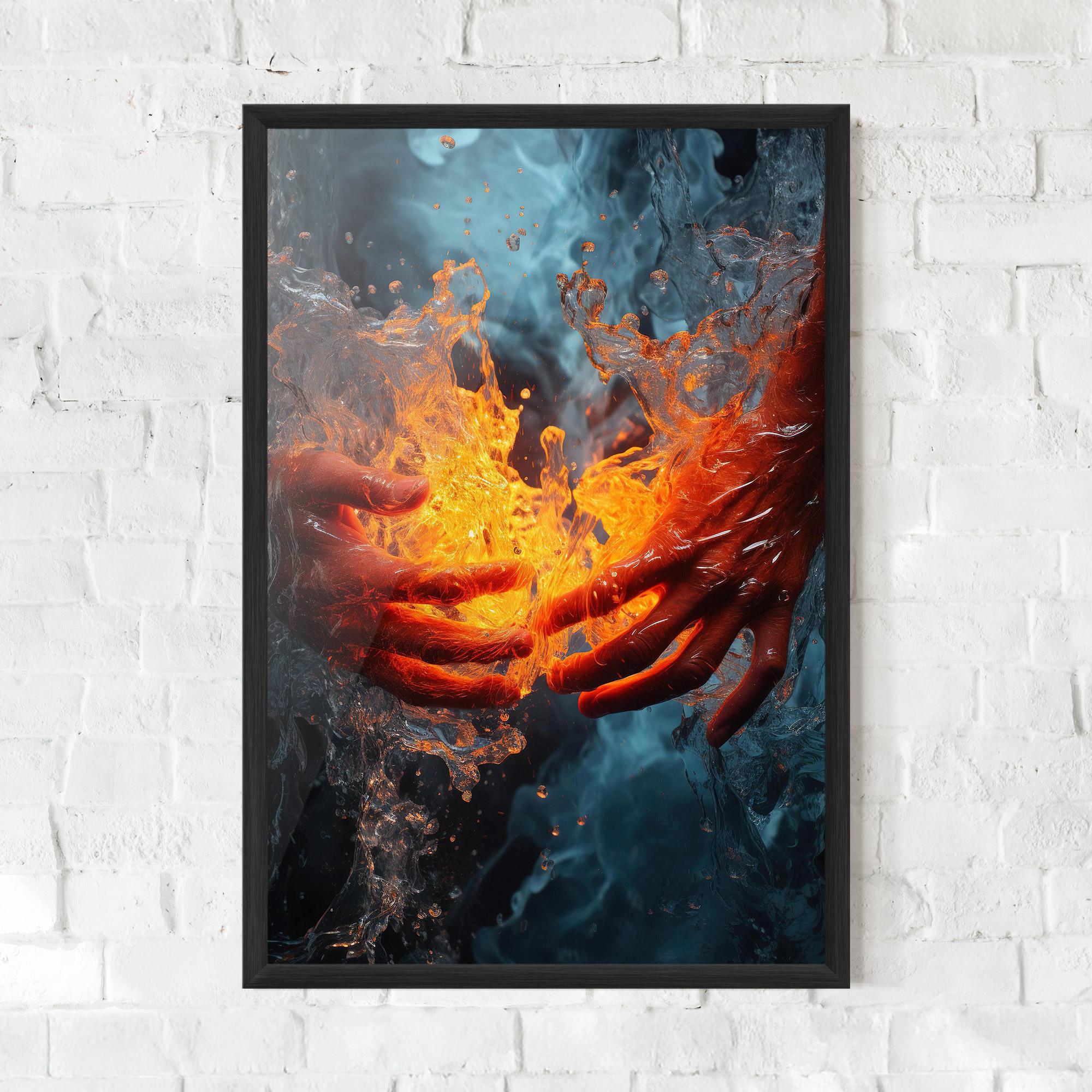 Gerahmte Poster Fire Water mockup 0