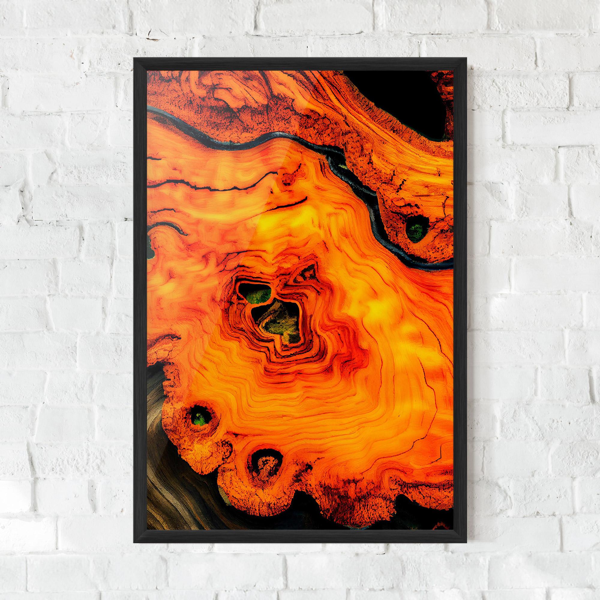 Gerahmte Poster Fire Wood Texture mockup 0