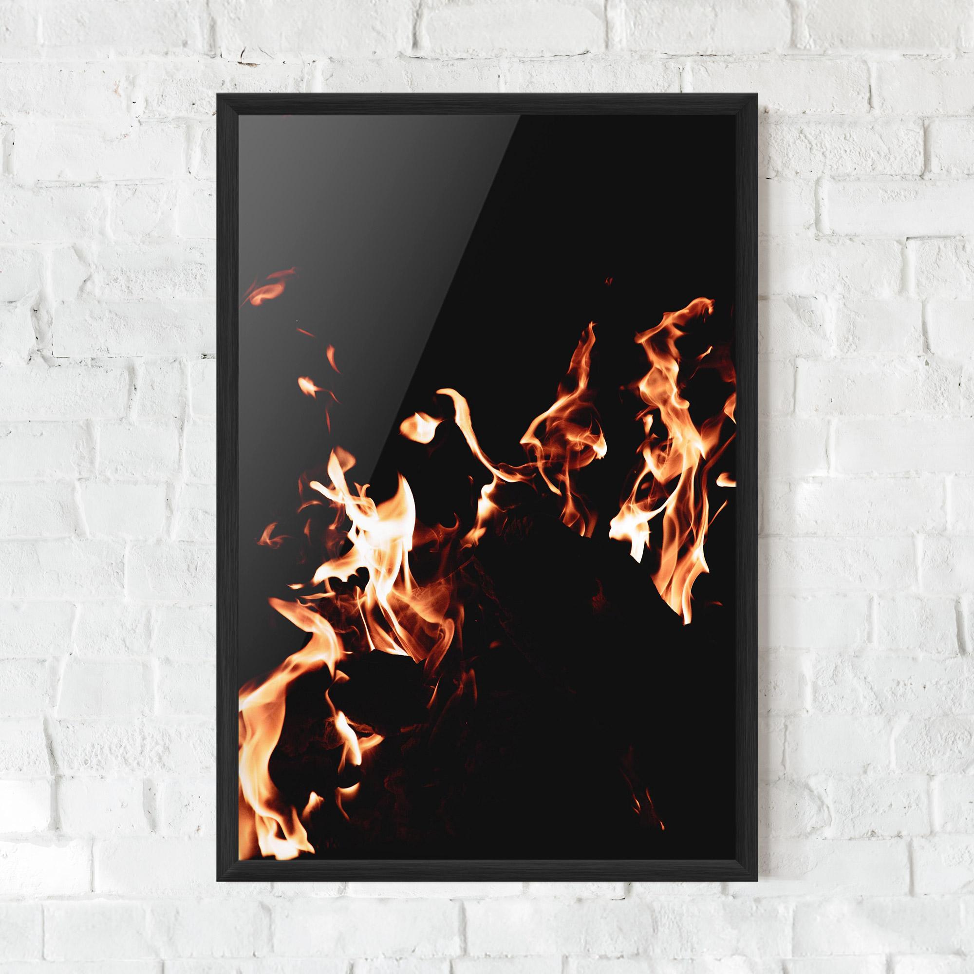 Gerahmte Poster Red Grey Fire mockup 0