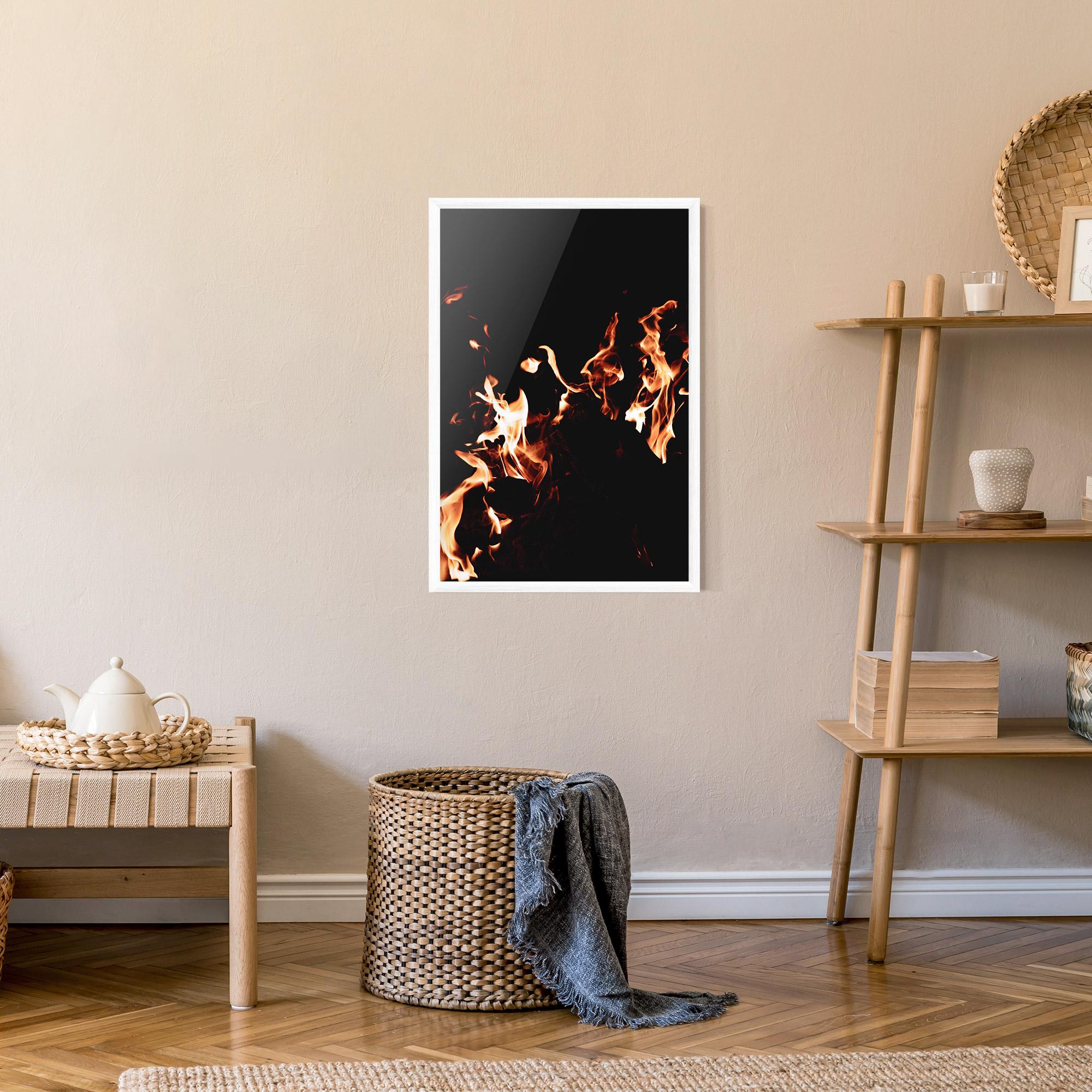 Gerahmte Poster Red Grey Fire mockup 9