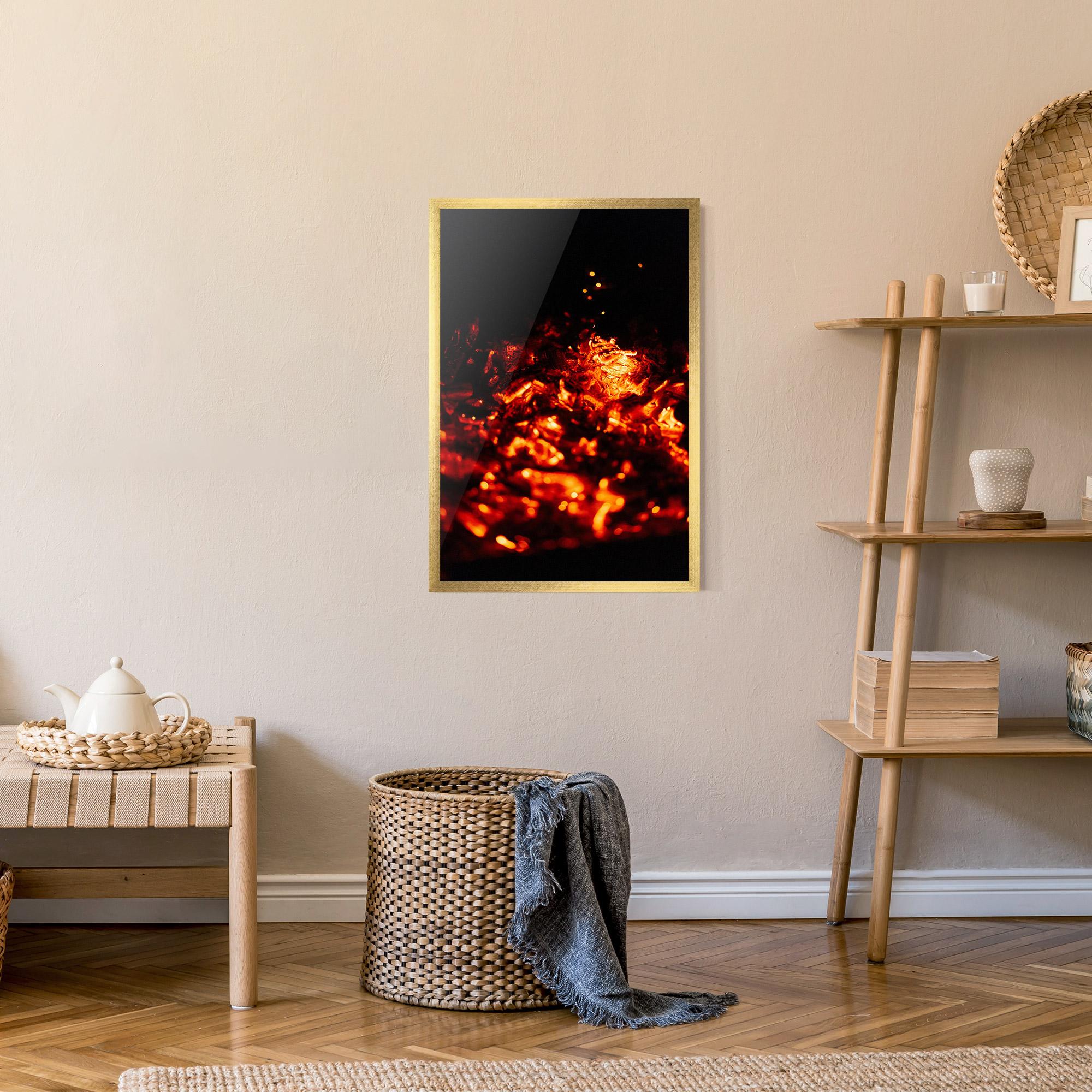 Gerahmte Poster Fire Coal mockup 9