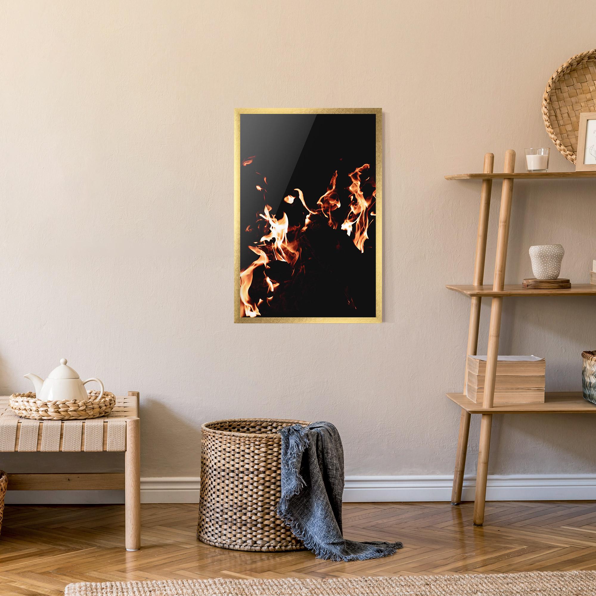 Gerahmte Poster Red Grey Fire mockup 9