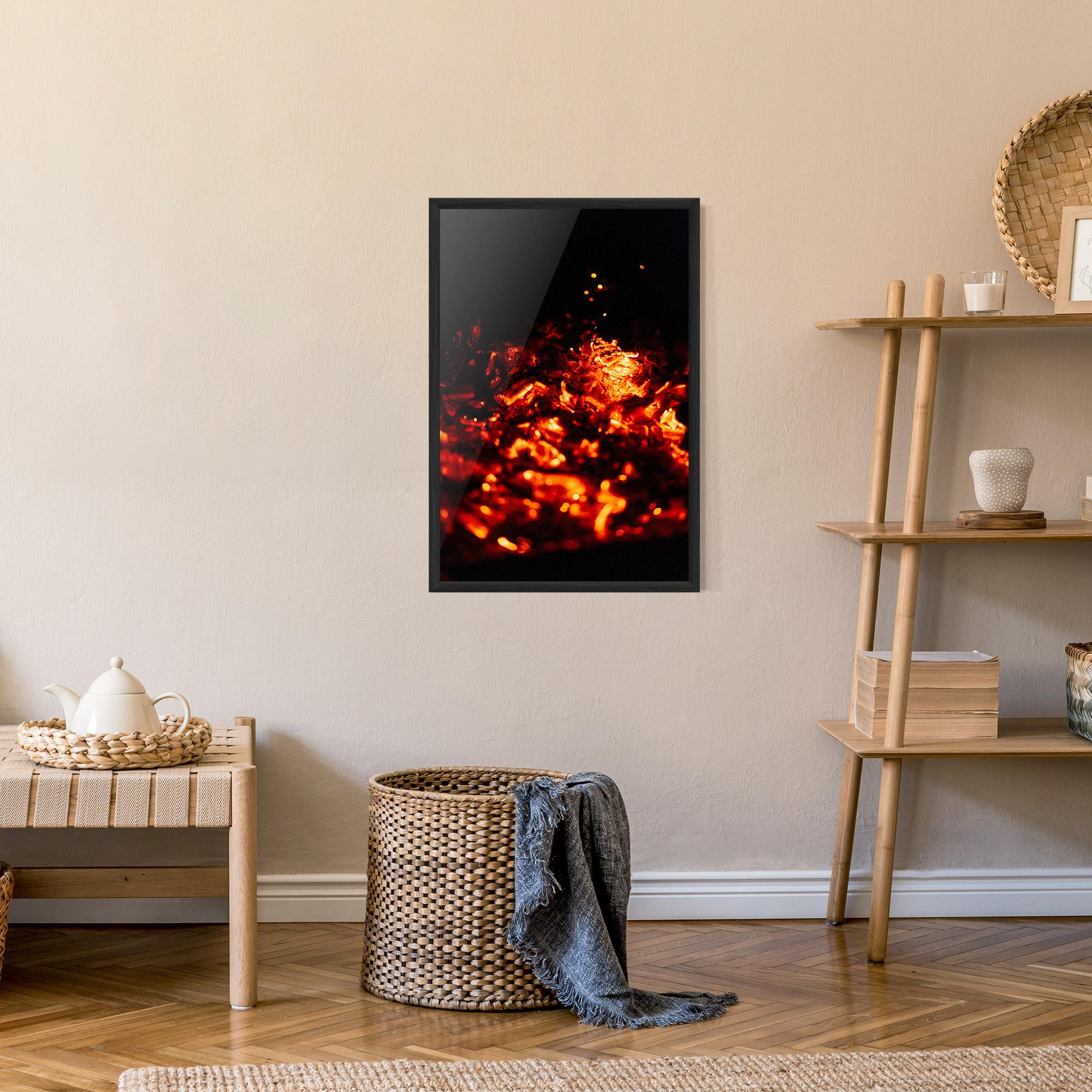 Gerahmte Poster Fire Coal mockup 9