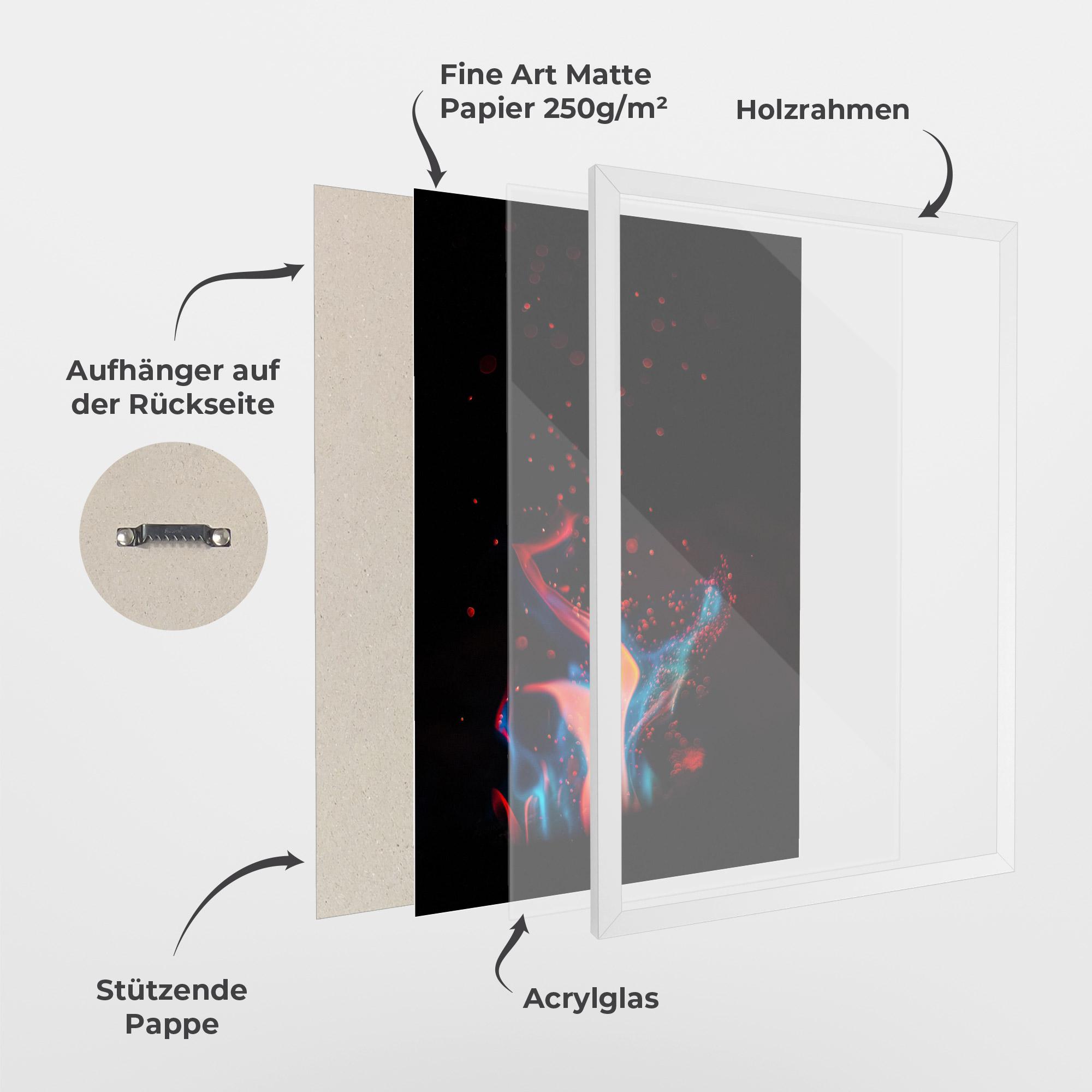 Gerahmte Poster Blue Pink Fire mockup 1