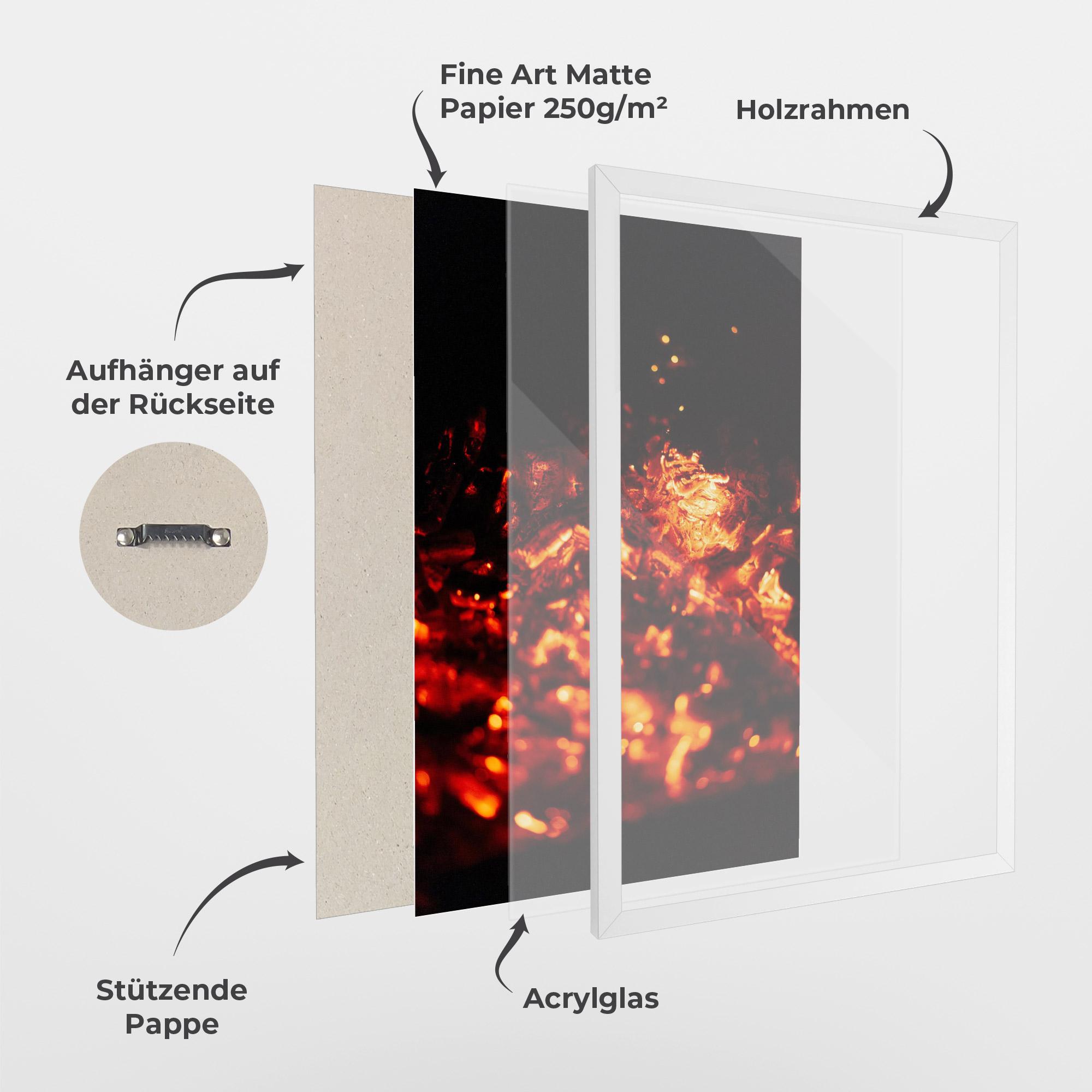 Gerahmte Poster Fire Coal mockup 1