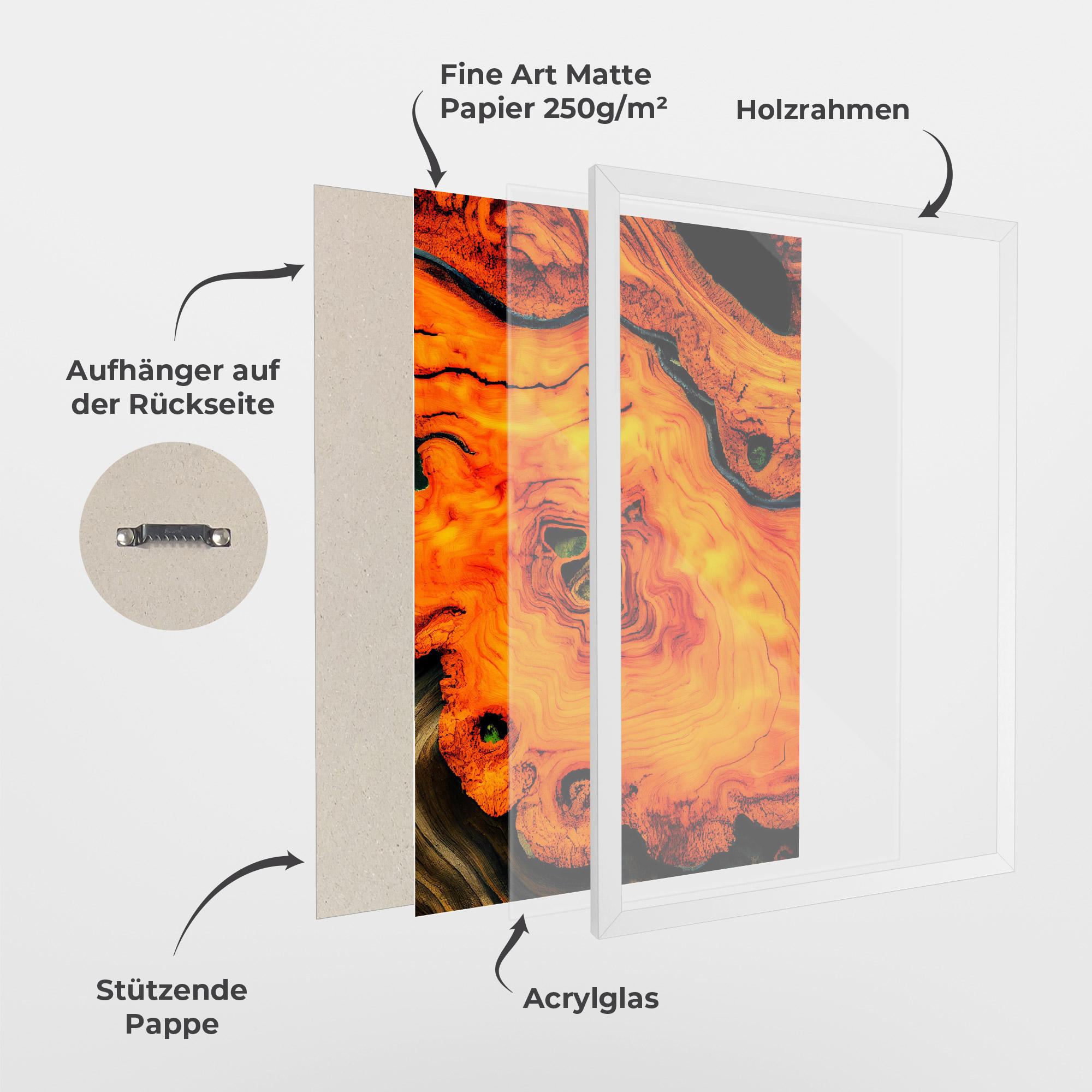 Gerahmte Poster Fire Wood Texture mockup 1