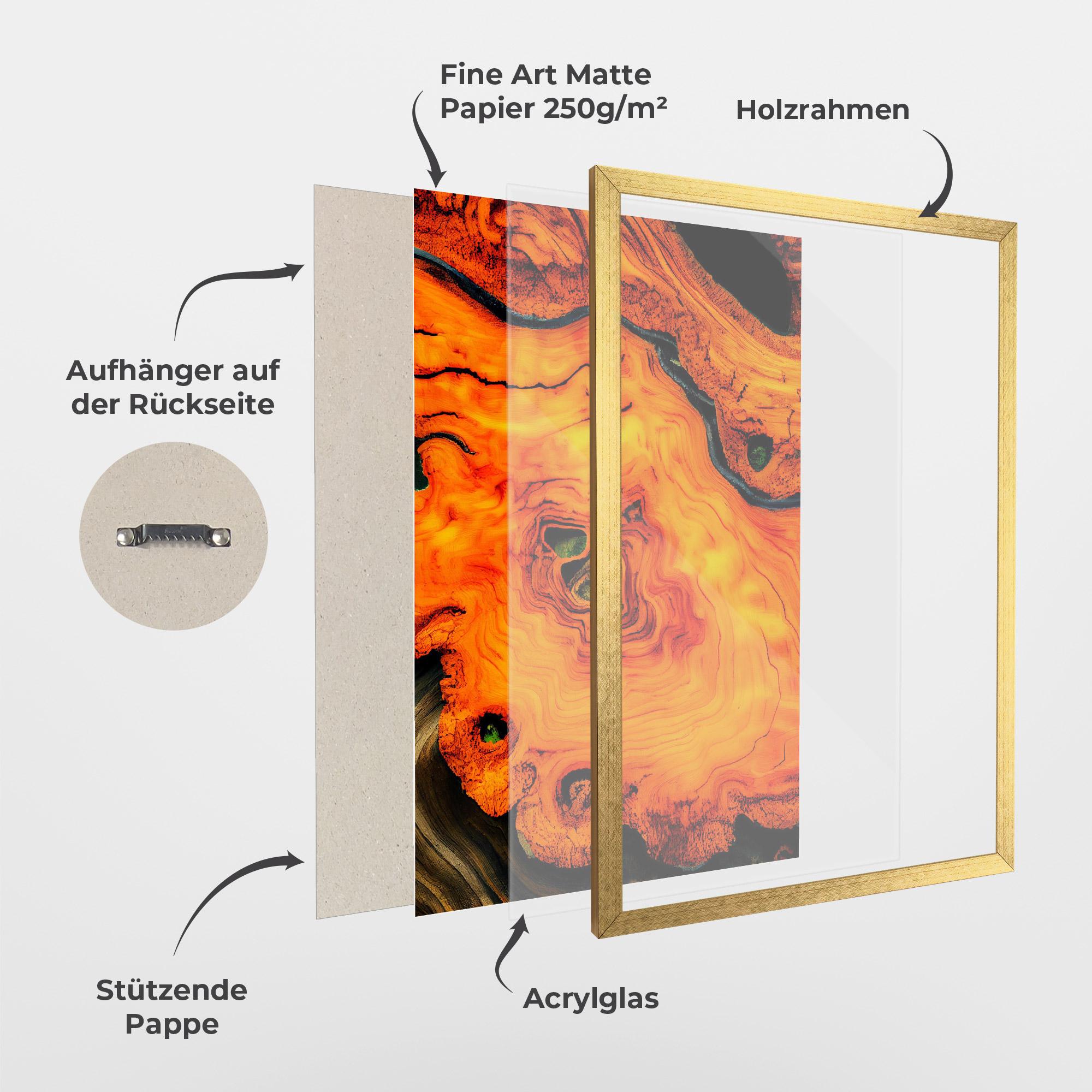 Gerahmte Poster Fire Wood Texture mockup 1