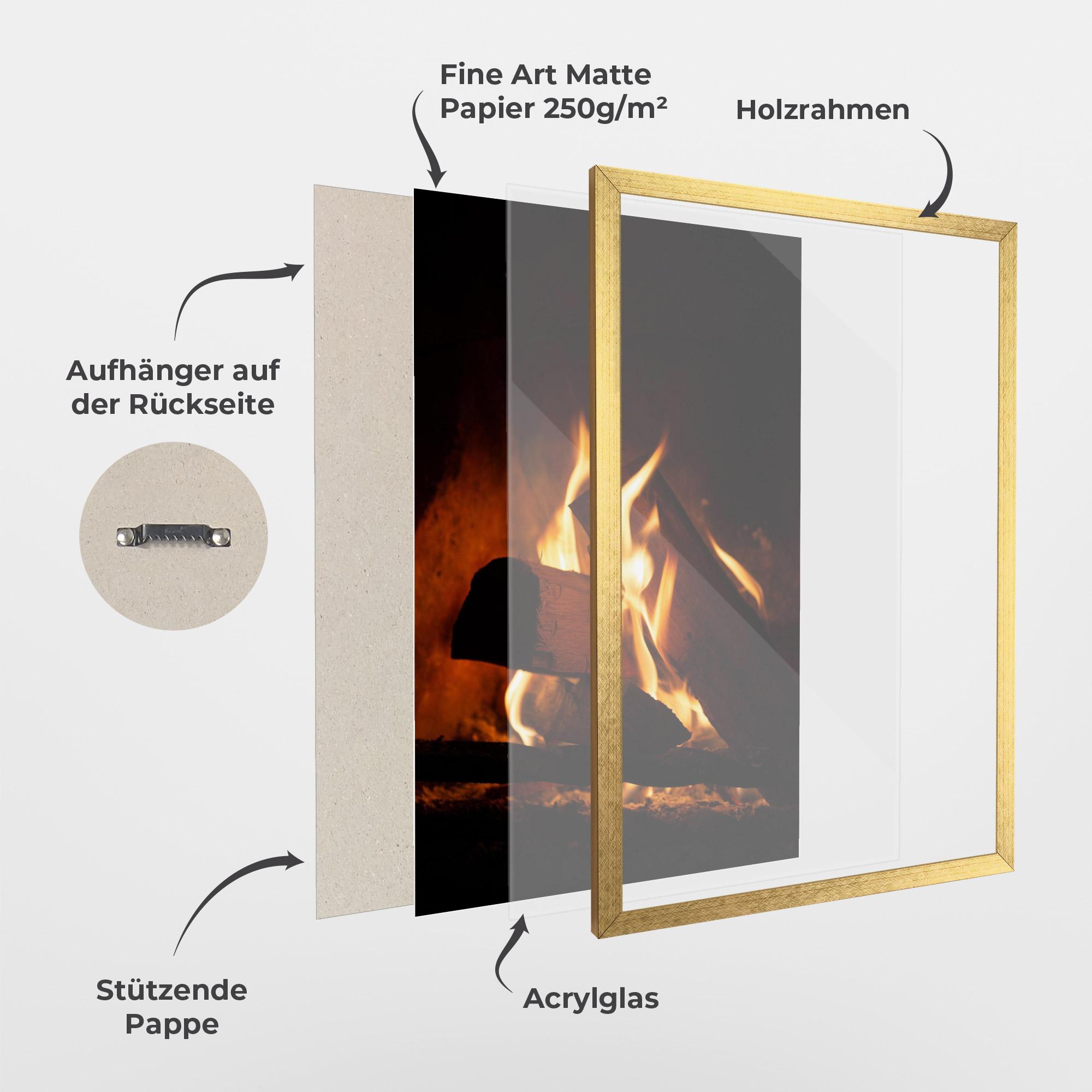 Gerahmte Poster Fire Wood View mockup 1