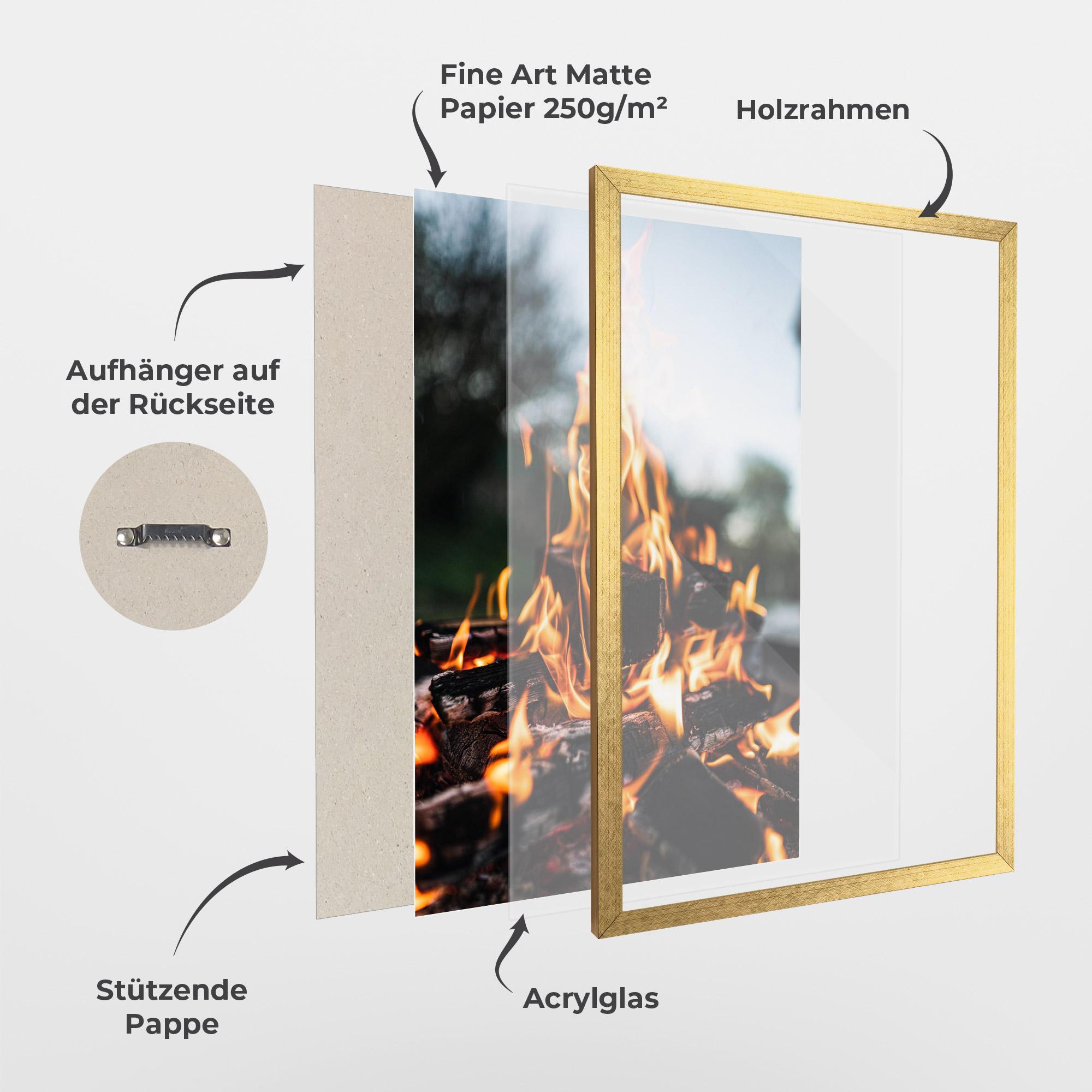 Gerahmte Poster Marshmallows Fire mockup 1