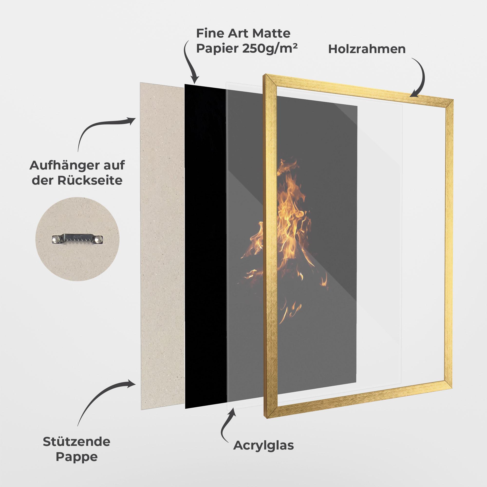 Gerahmte Poster Shadow Fire mockup 1