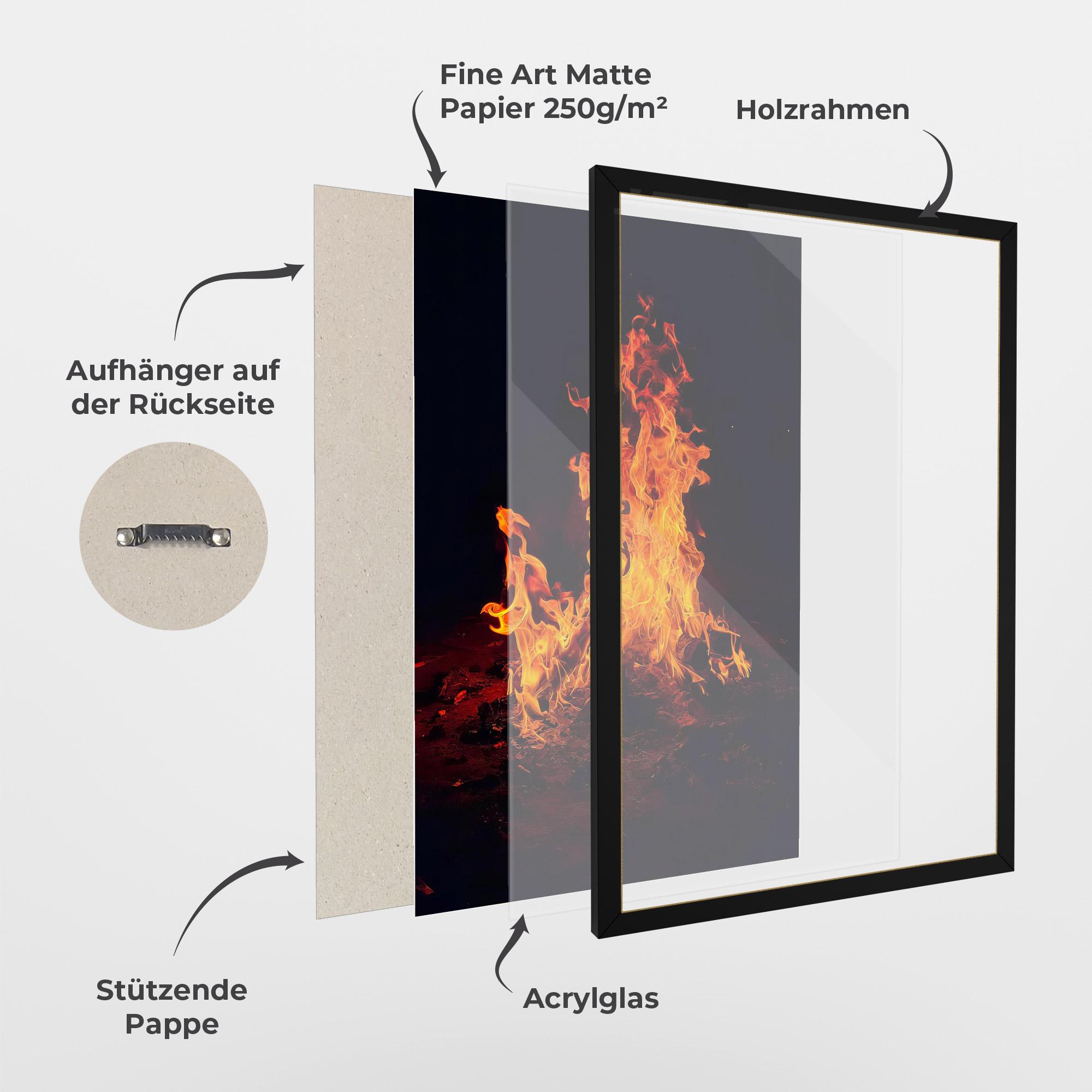 Gerahmte Poster Fire Art mockup 1