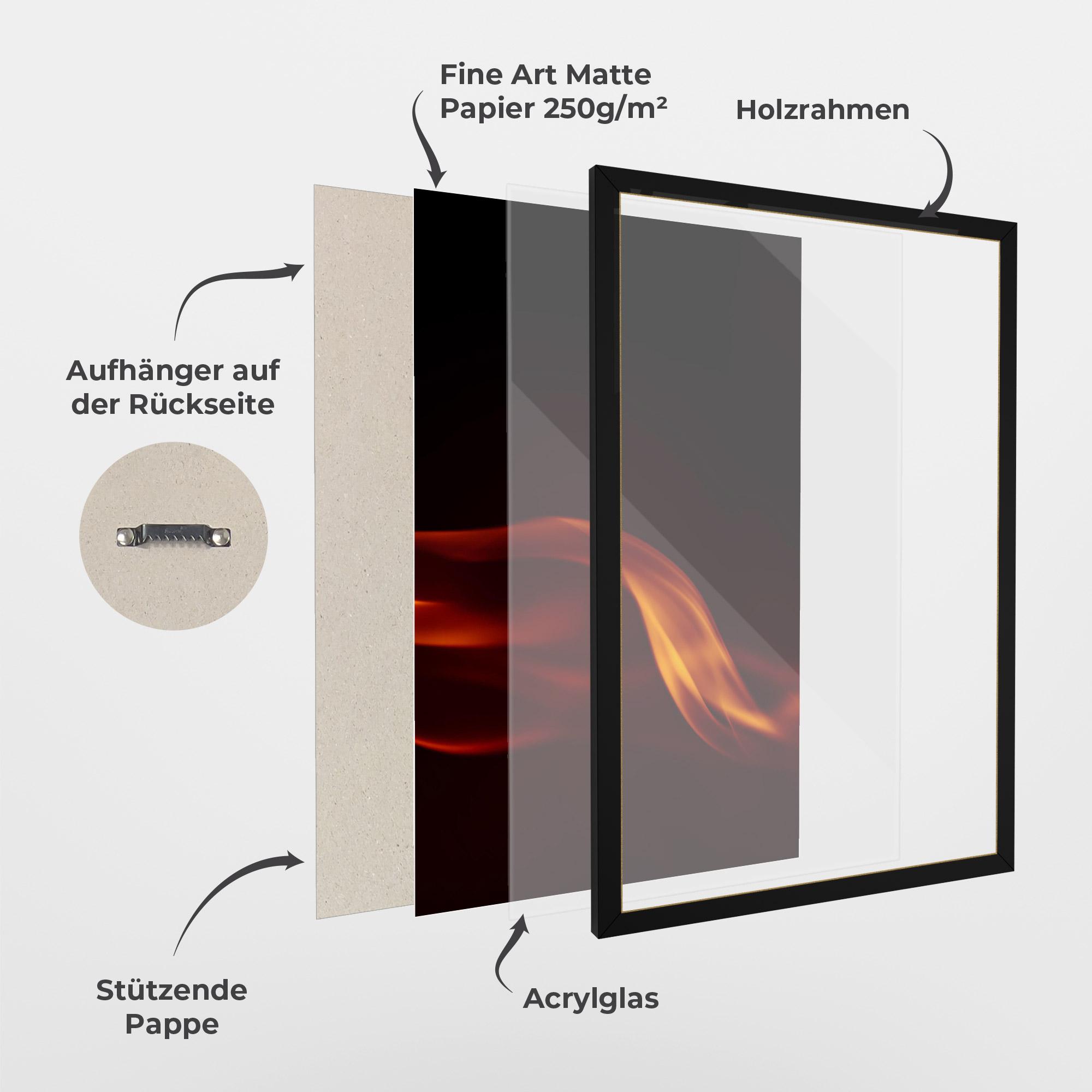 Gerahmte Poster Relax Flame mockup 1