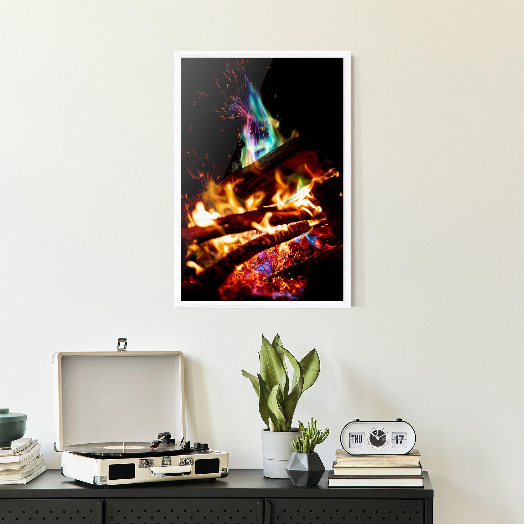 Gerahmte Poster Blue Green Fire mockup 2