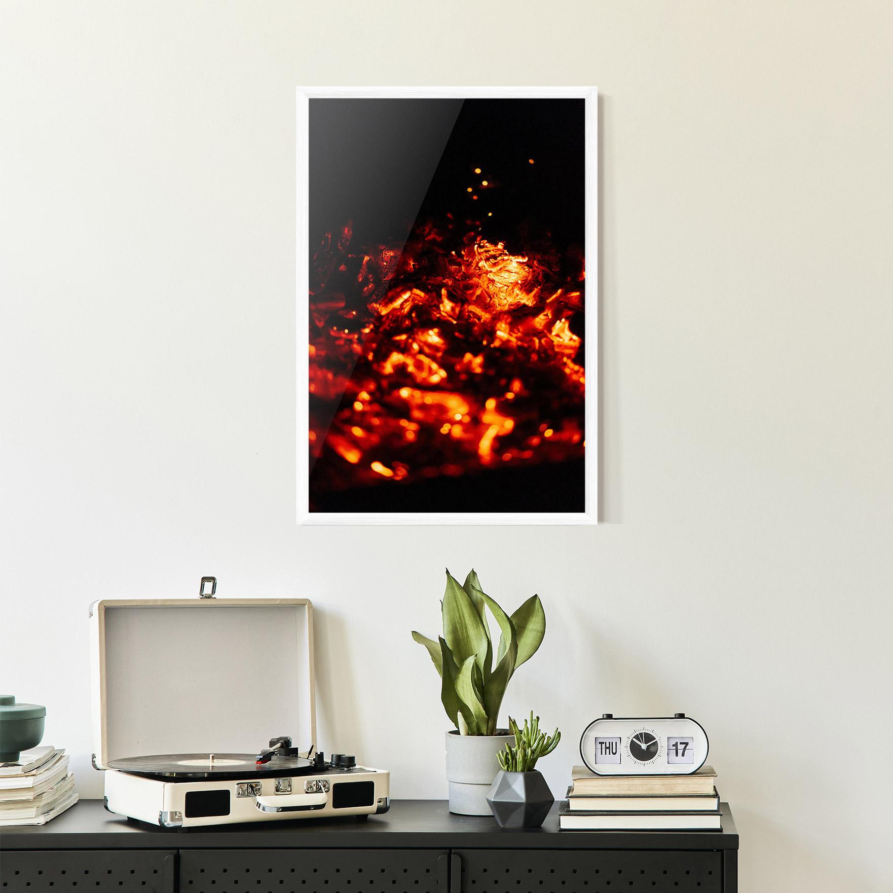 Gerahmte Poster Fire Coal mockup 2