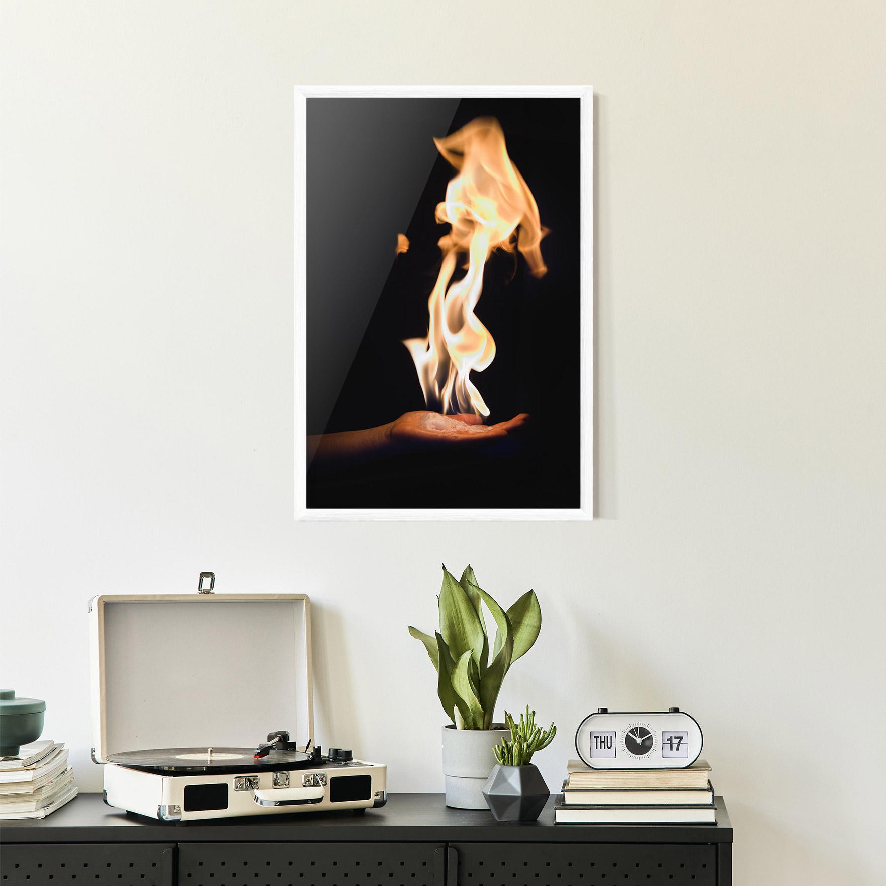 Gerahmte Poster Fire Palm mockup 2