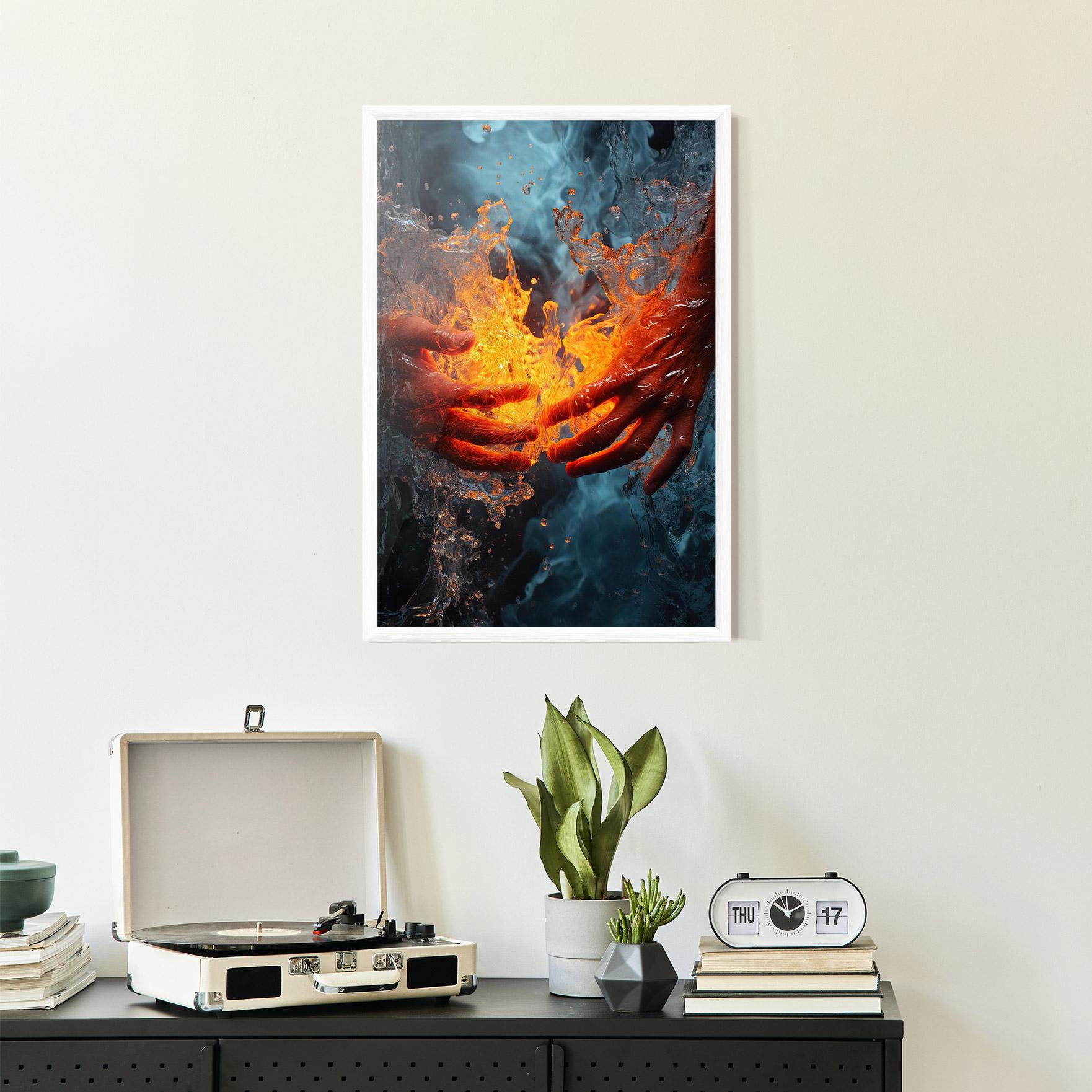 Gerahmte Poster Fire Water mockup 2