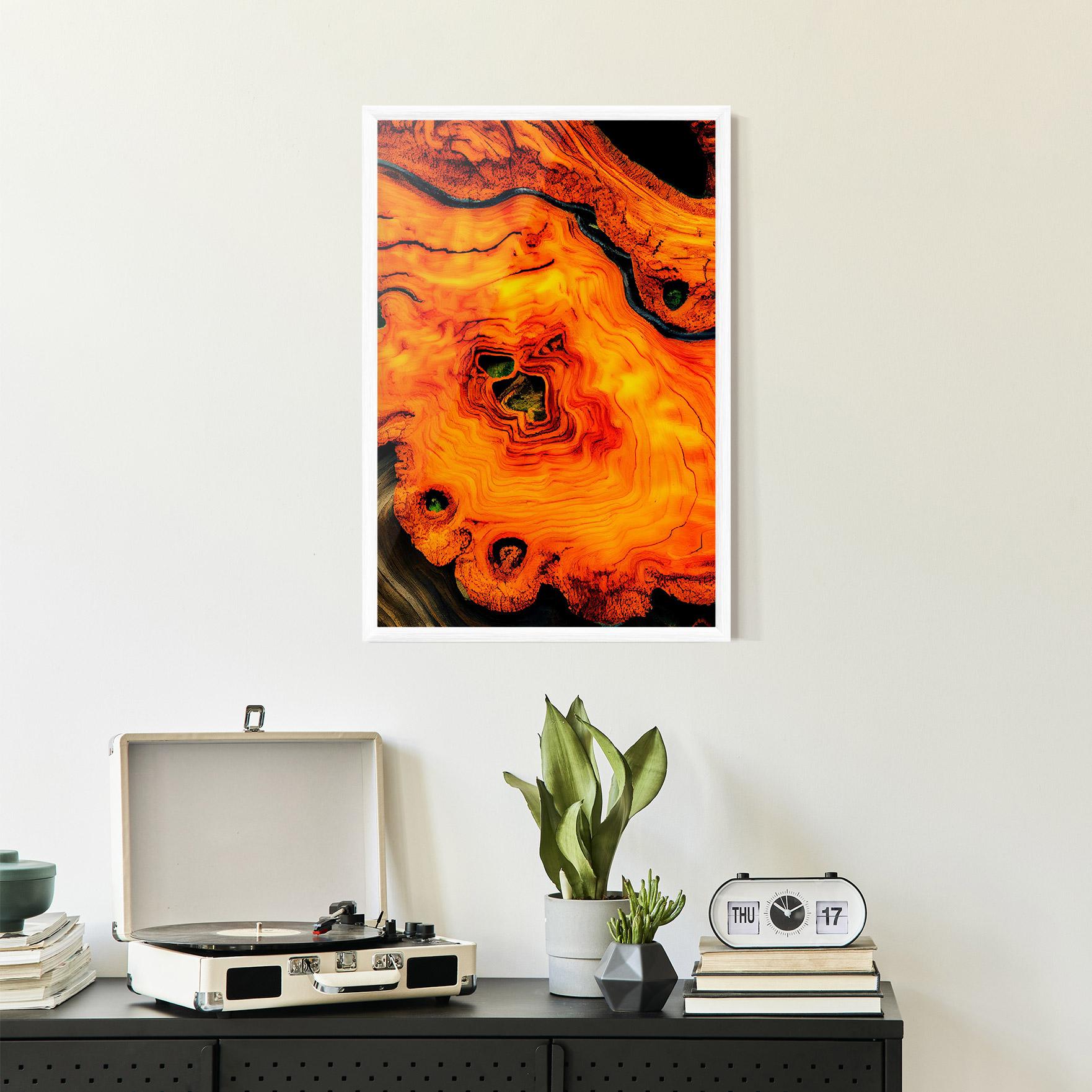 Gerahmte Poster Fire Wood Texture mockup 2