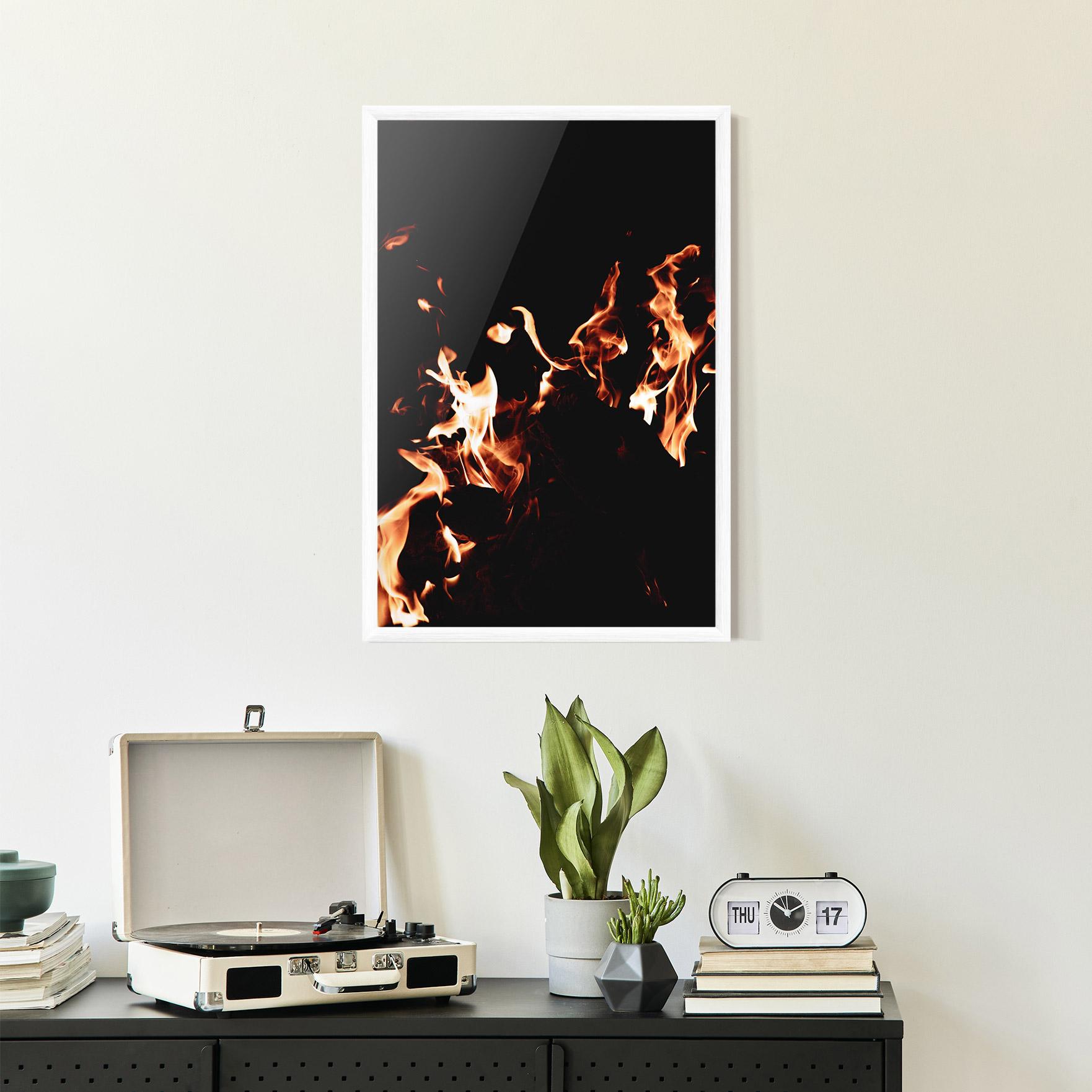 Gerahmte Poster Red Grey Fire mockup 2
